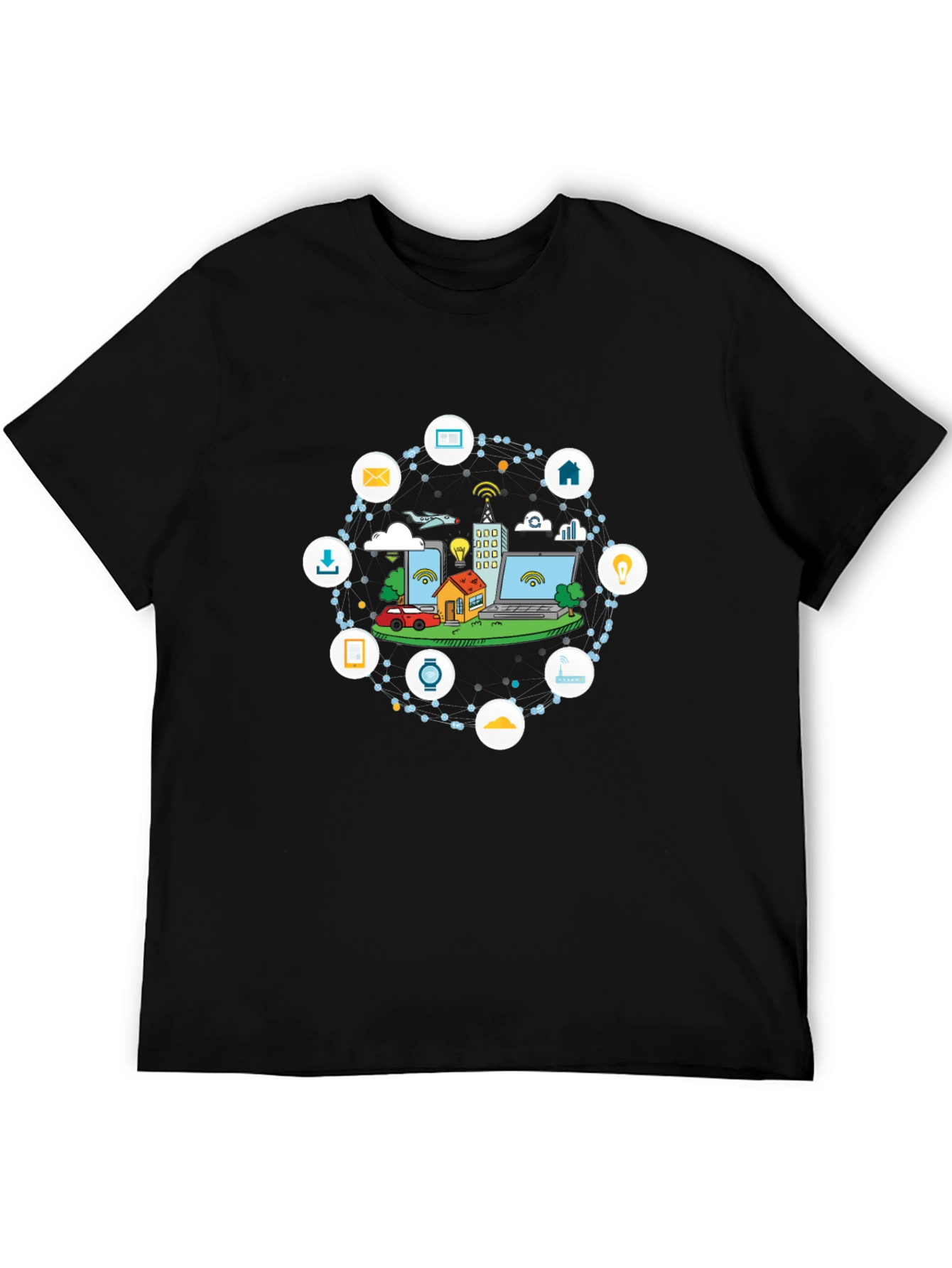 Smart Tech T-Shirt - Black Crew Neck