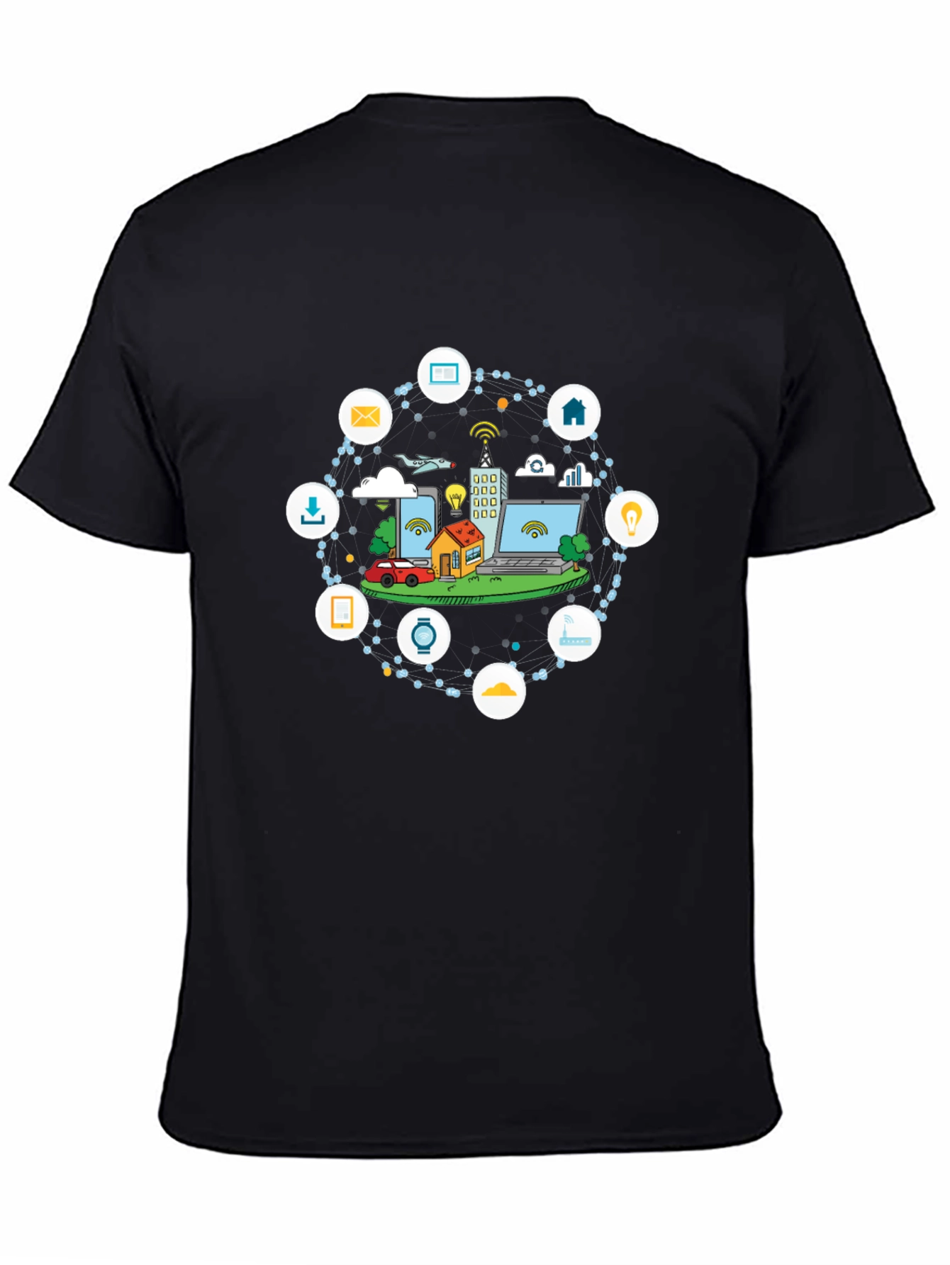 Smart Tech T-Shirt - Black Crew Neck