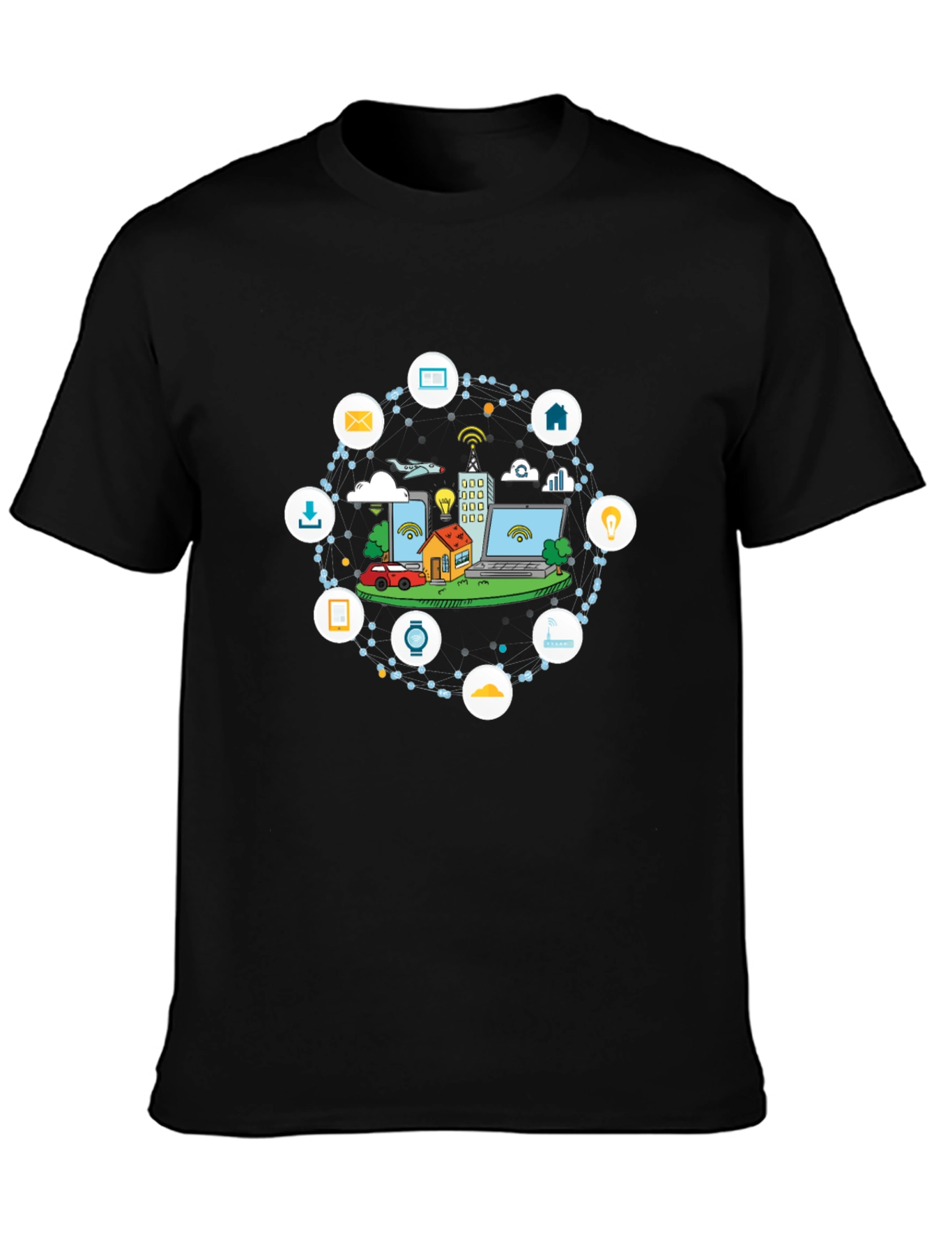 Smart Tech T-Shirt - Black Crew Neck