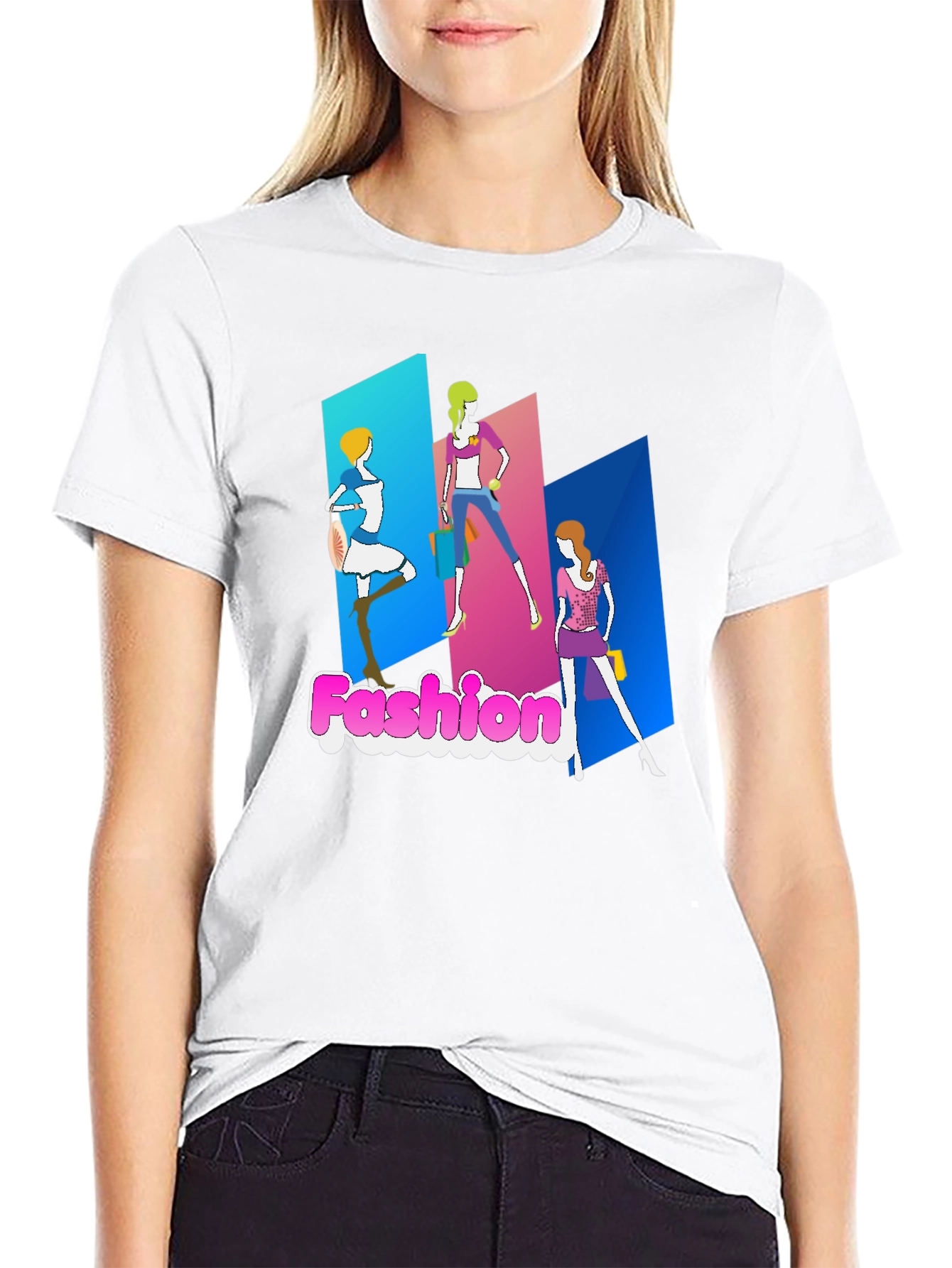 Fashion Graphic Print Black T-Shirt