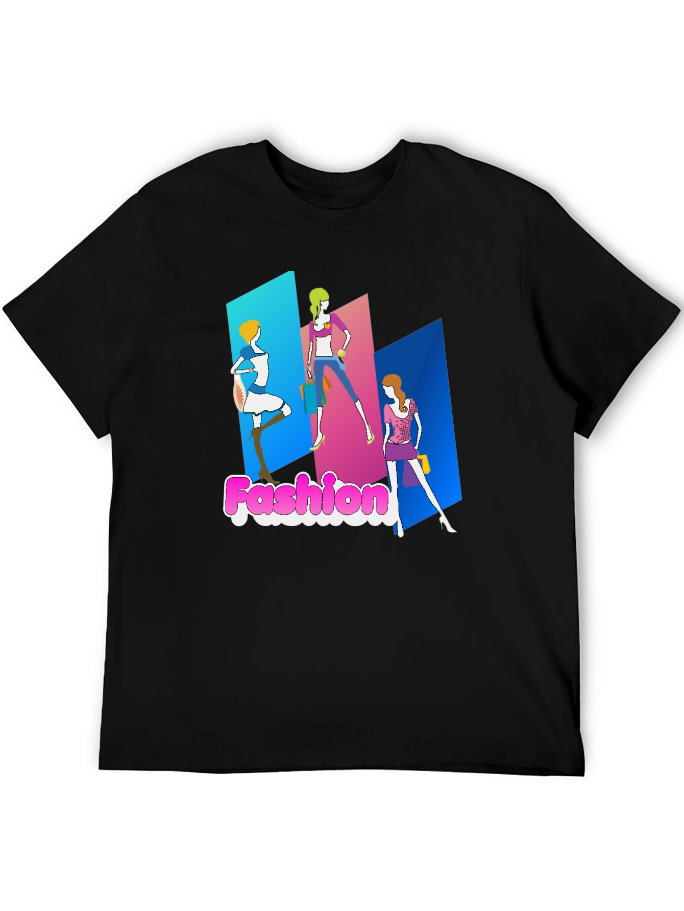 Fashion Graphic Print Black T-Shirt