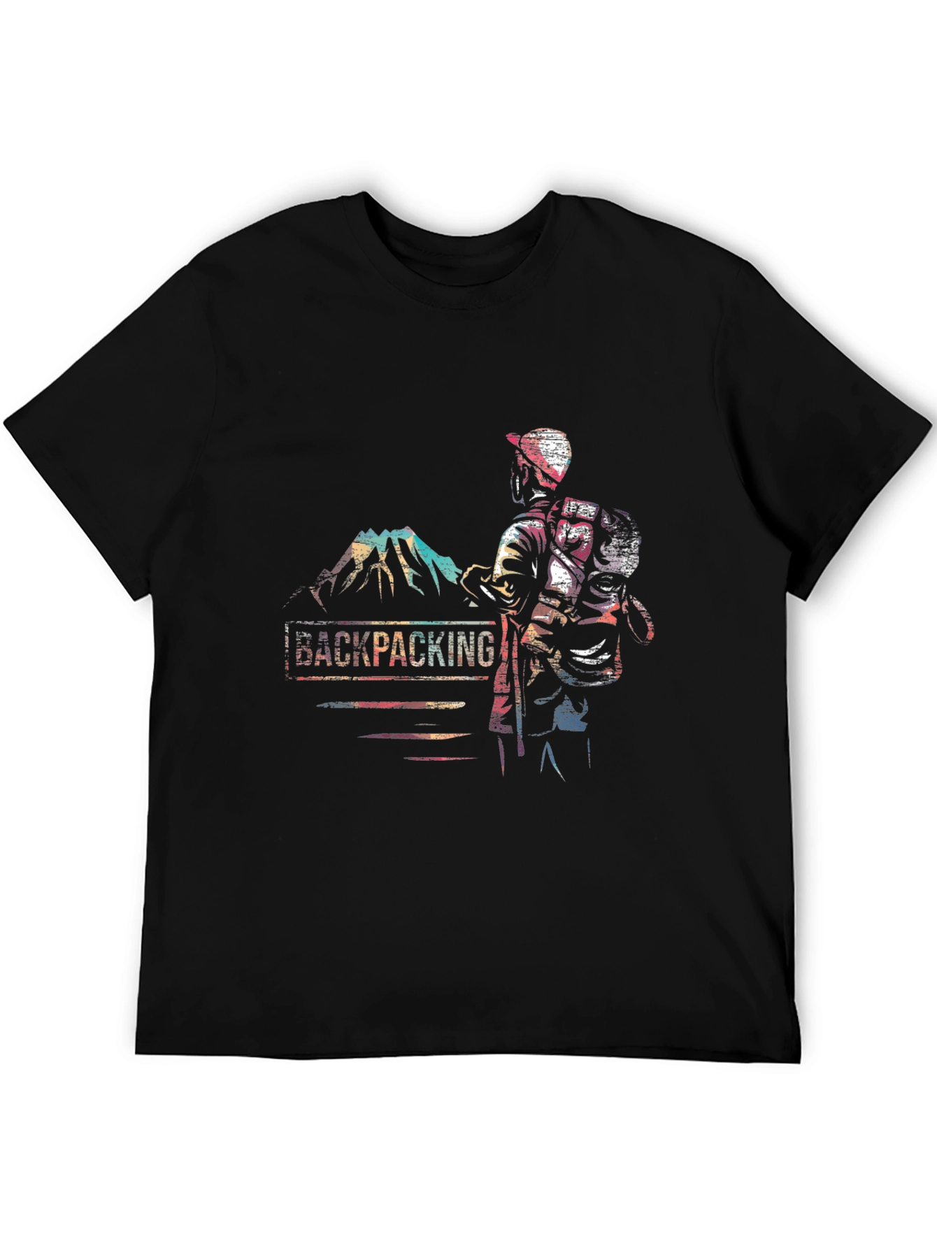 Backpacking Adventure T-Shirt - Mountain Hiker Graphic Tee