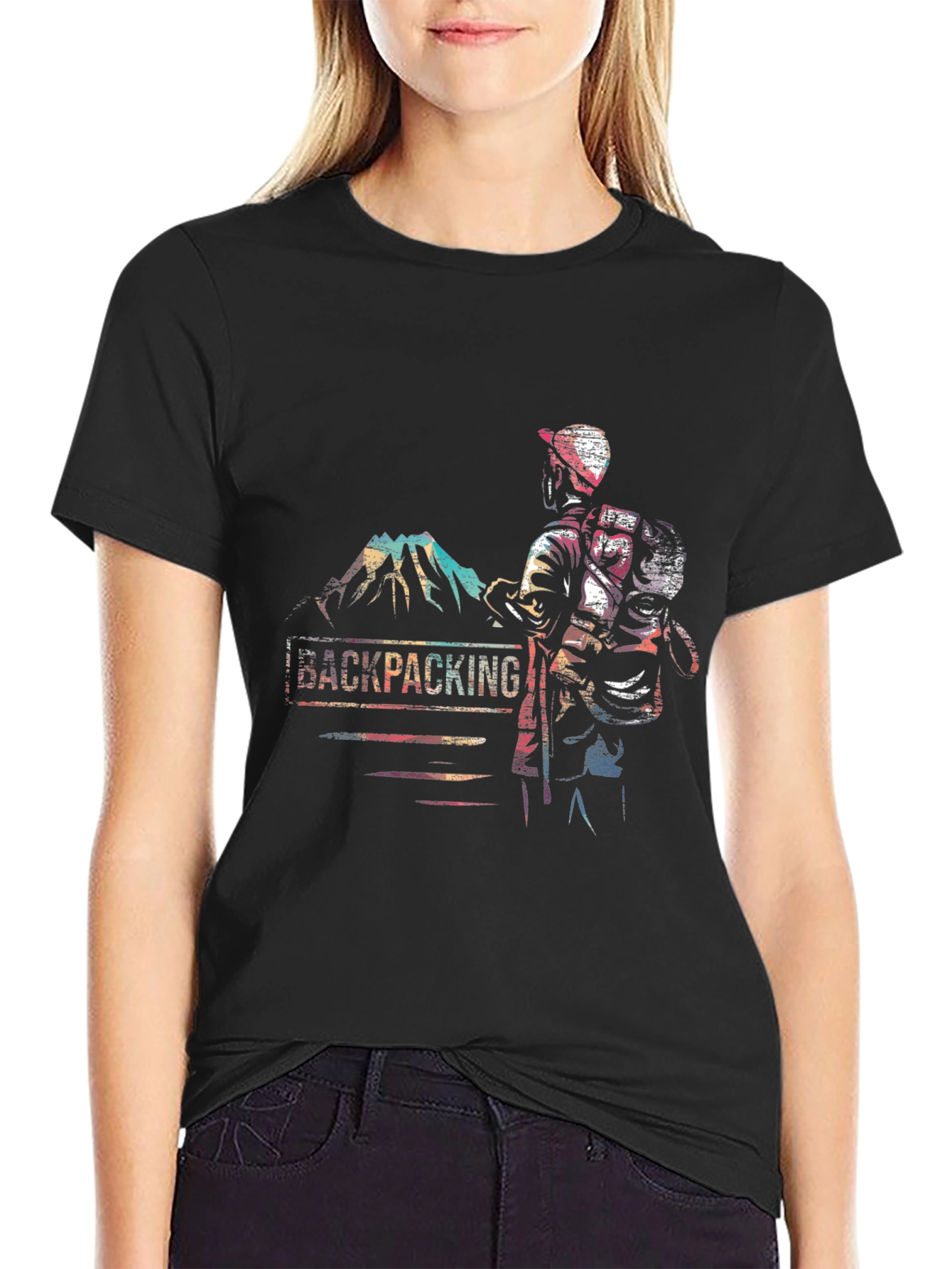 Backpacking Adventure T-Shirt - Mountain Hiker Graphic Tee