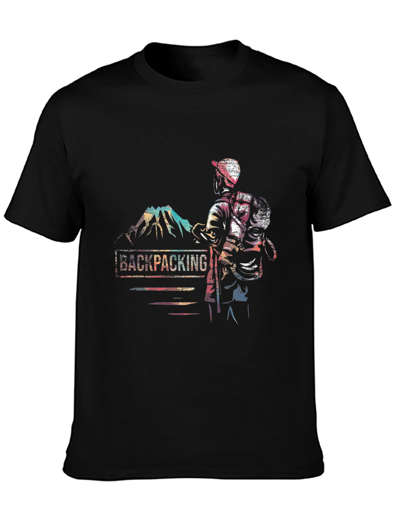 Backpacking Adventure T-Shirt - Mountain Hiker Graphic Tee
