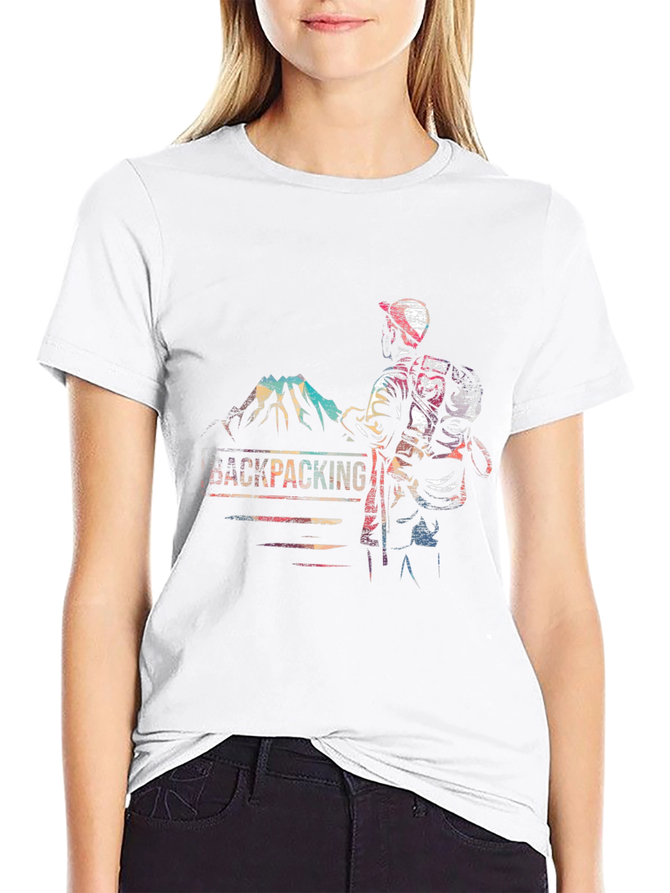 Backpacking Adventure T-Shirt - Mountain Hiker Graphic Tee