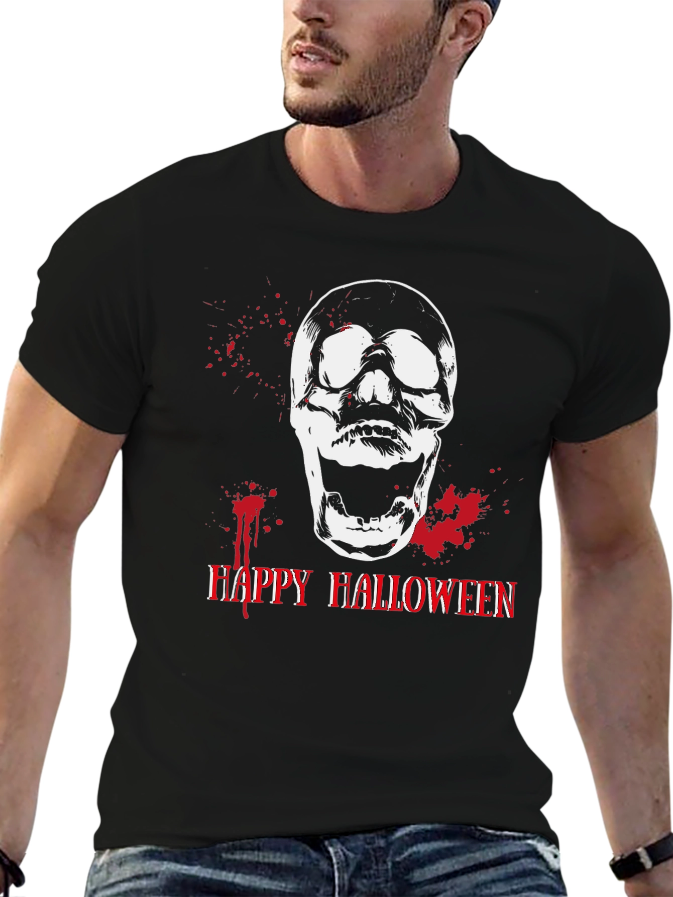 Skull Happy Halloween Graphic Tee