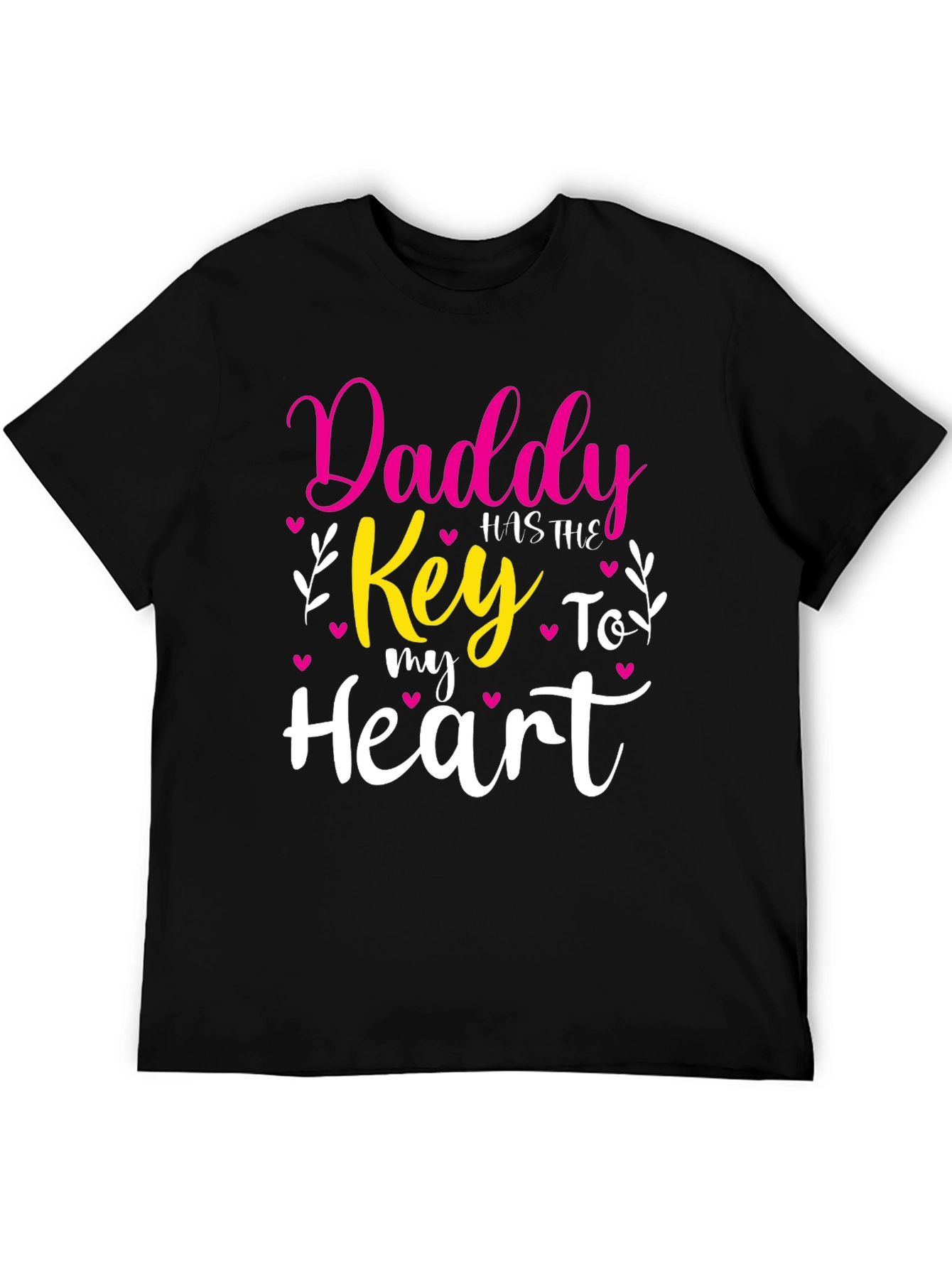 Daddys Key to My Heart - Black T-Shirt