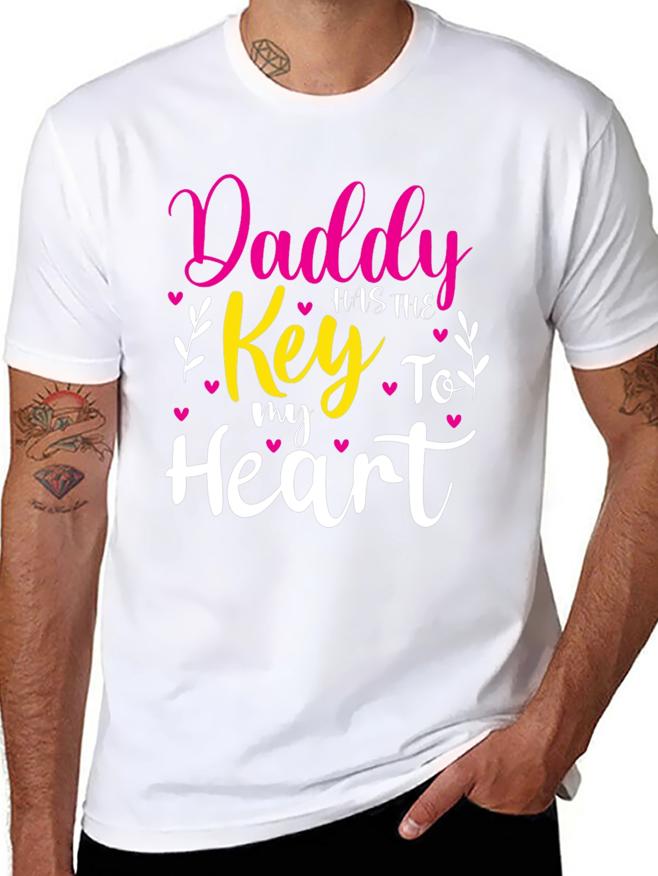 Daddys Key to My Heart - Black T-Shirt