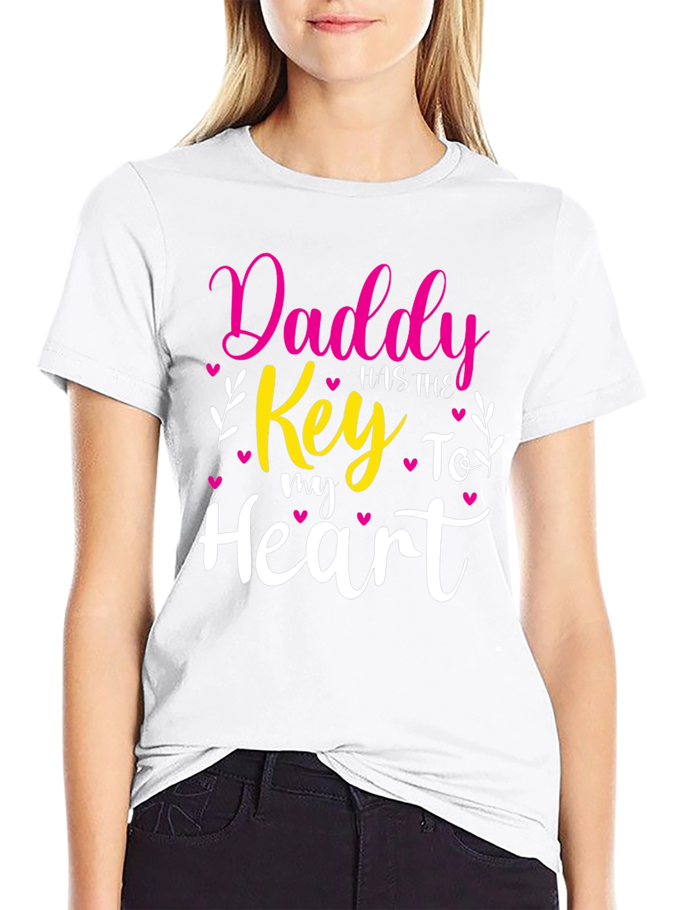 Daddys Key to My Heart - Black T-Shirt