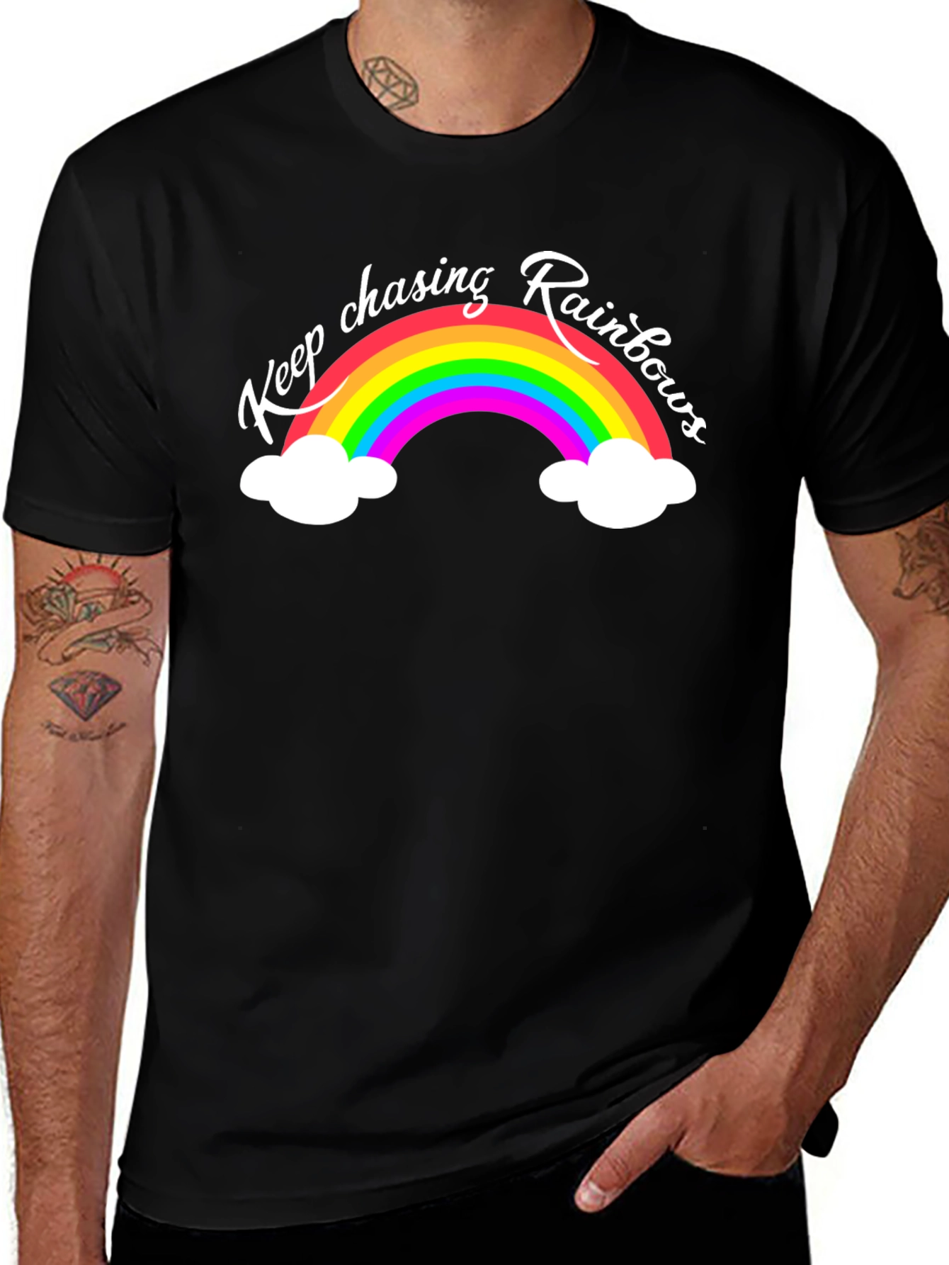 Keep Chasing Rainbows T-Shirt - Black