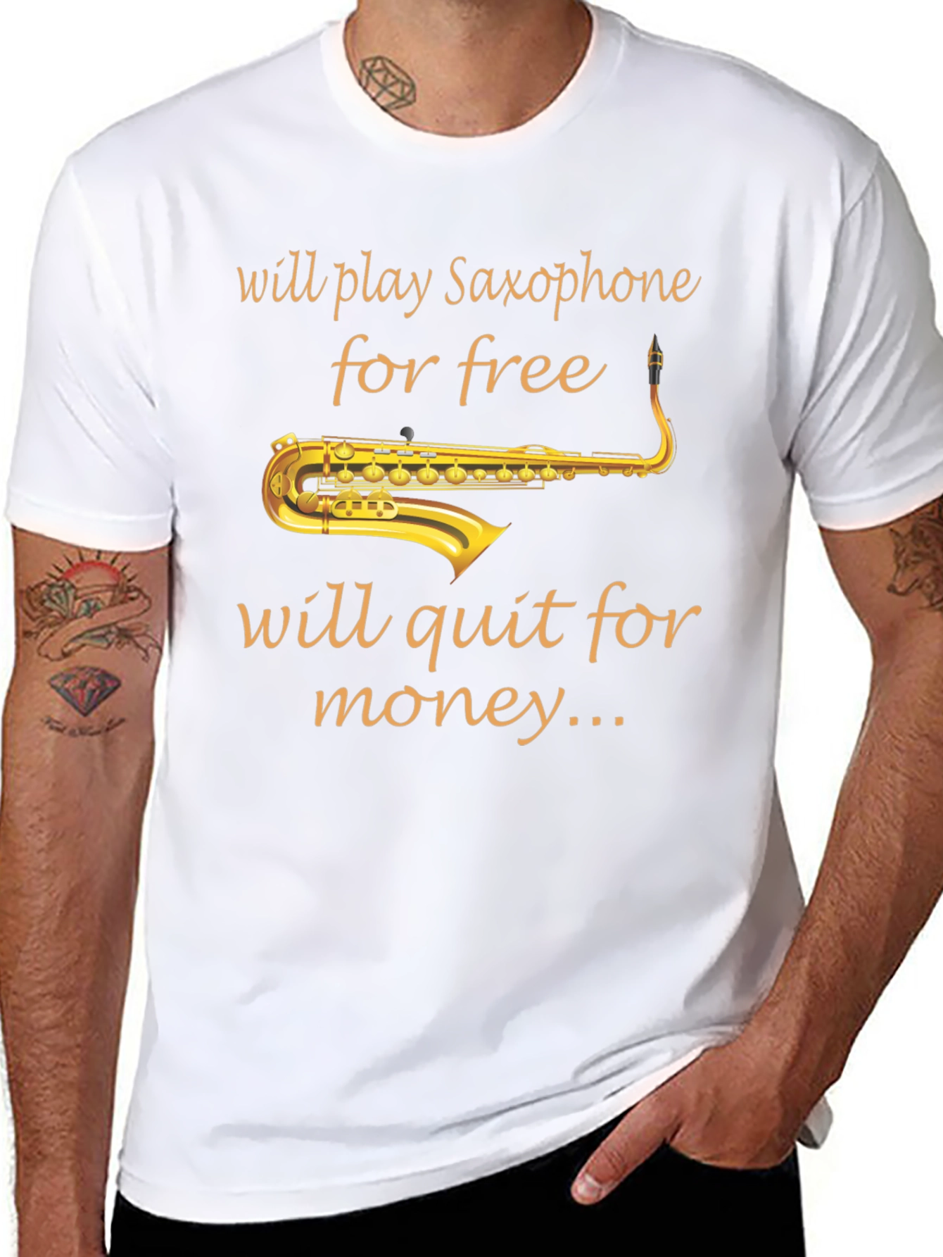 Saxophone Player Black T-Shirt - Music Lover Tee