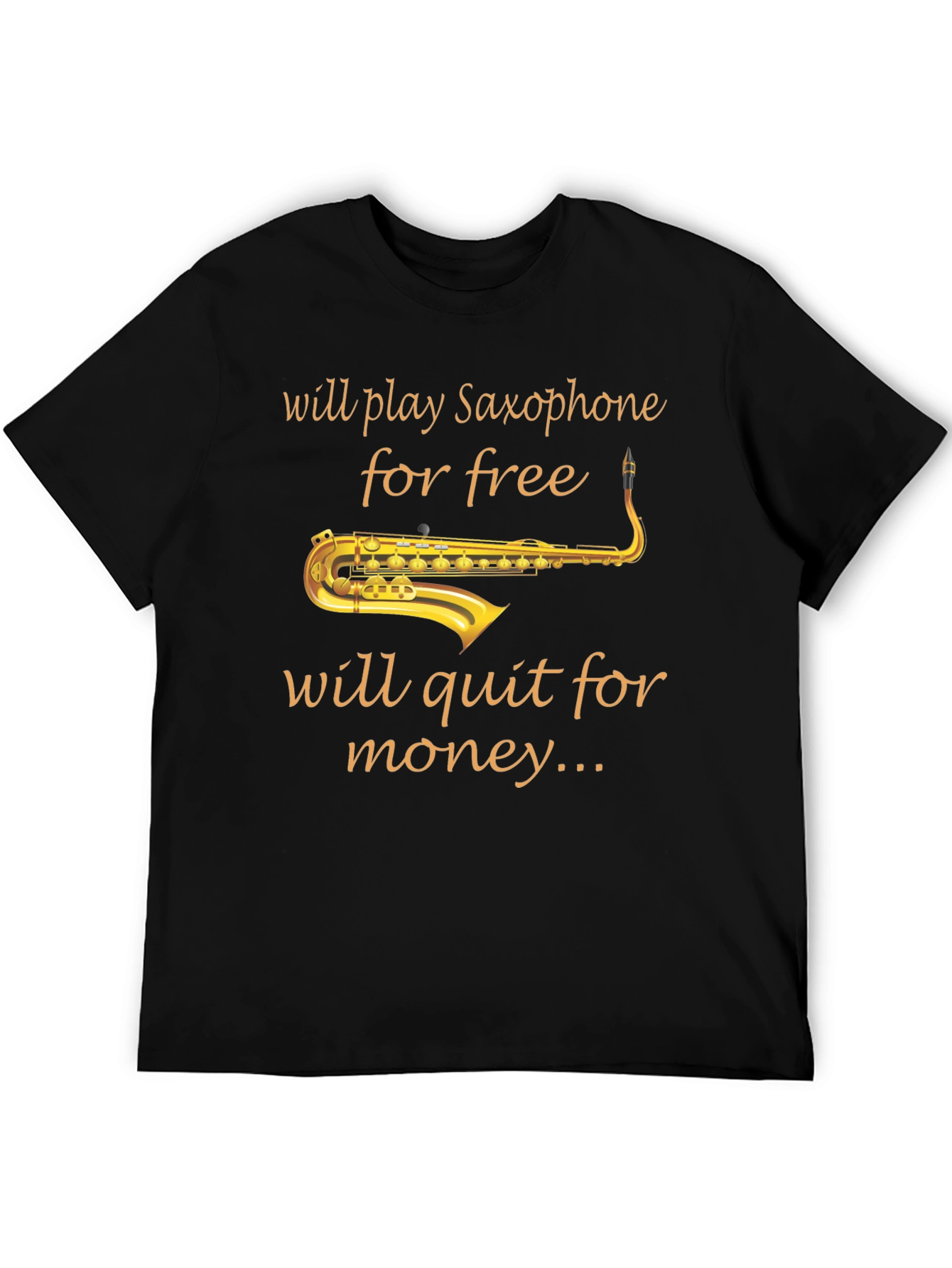 Saxophone Player Black T-Shirt - Music Lover Tee