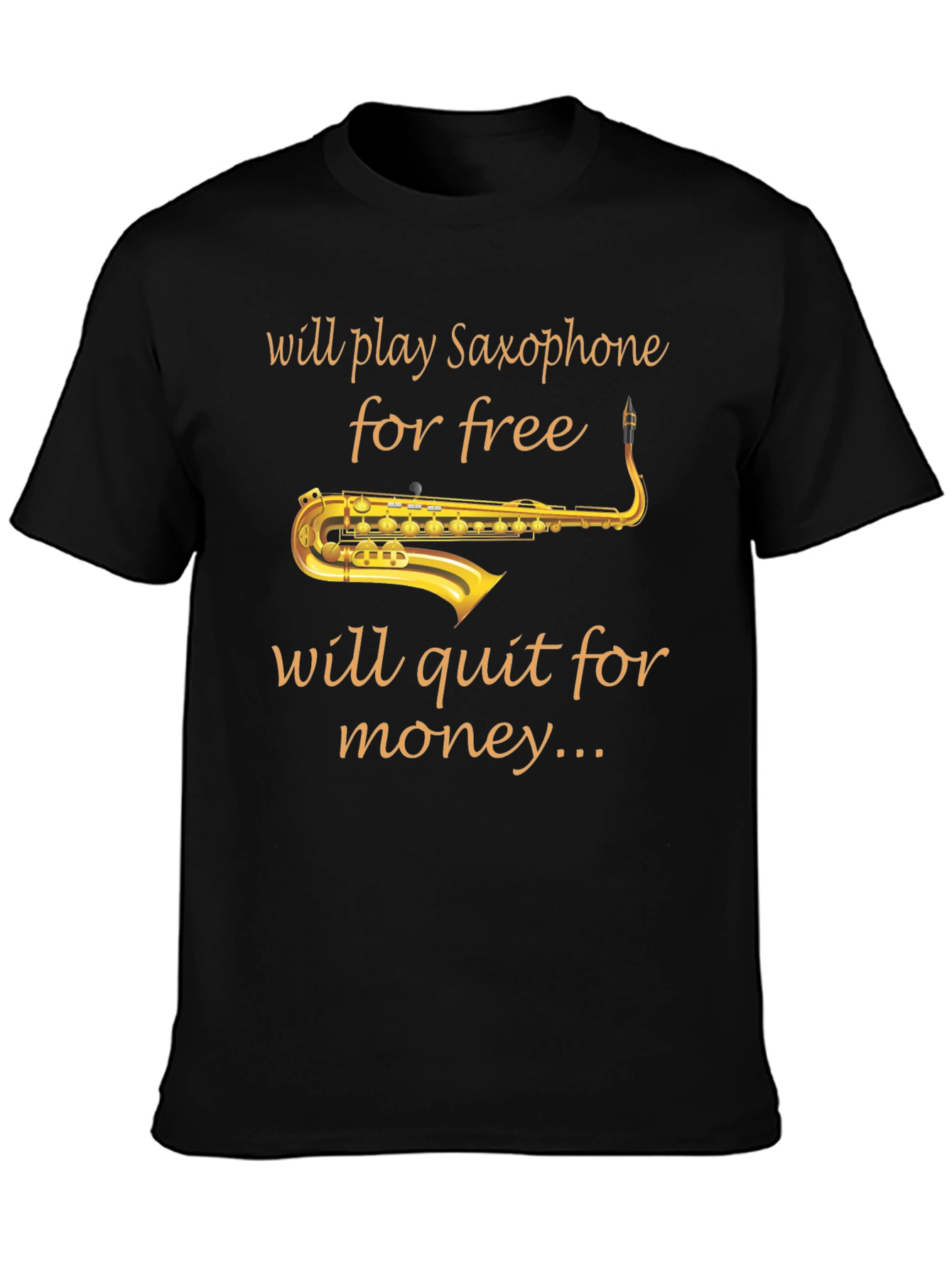 Saxophone Player Black T-Shirt - Music Lover Tee