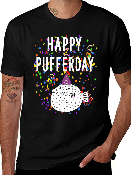 Happy Pufferday T-Shirt - Funny Pufferfish Birthday Tee
