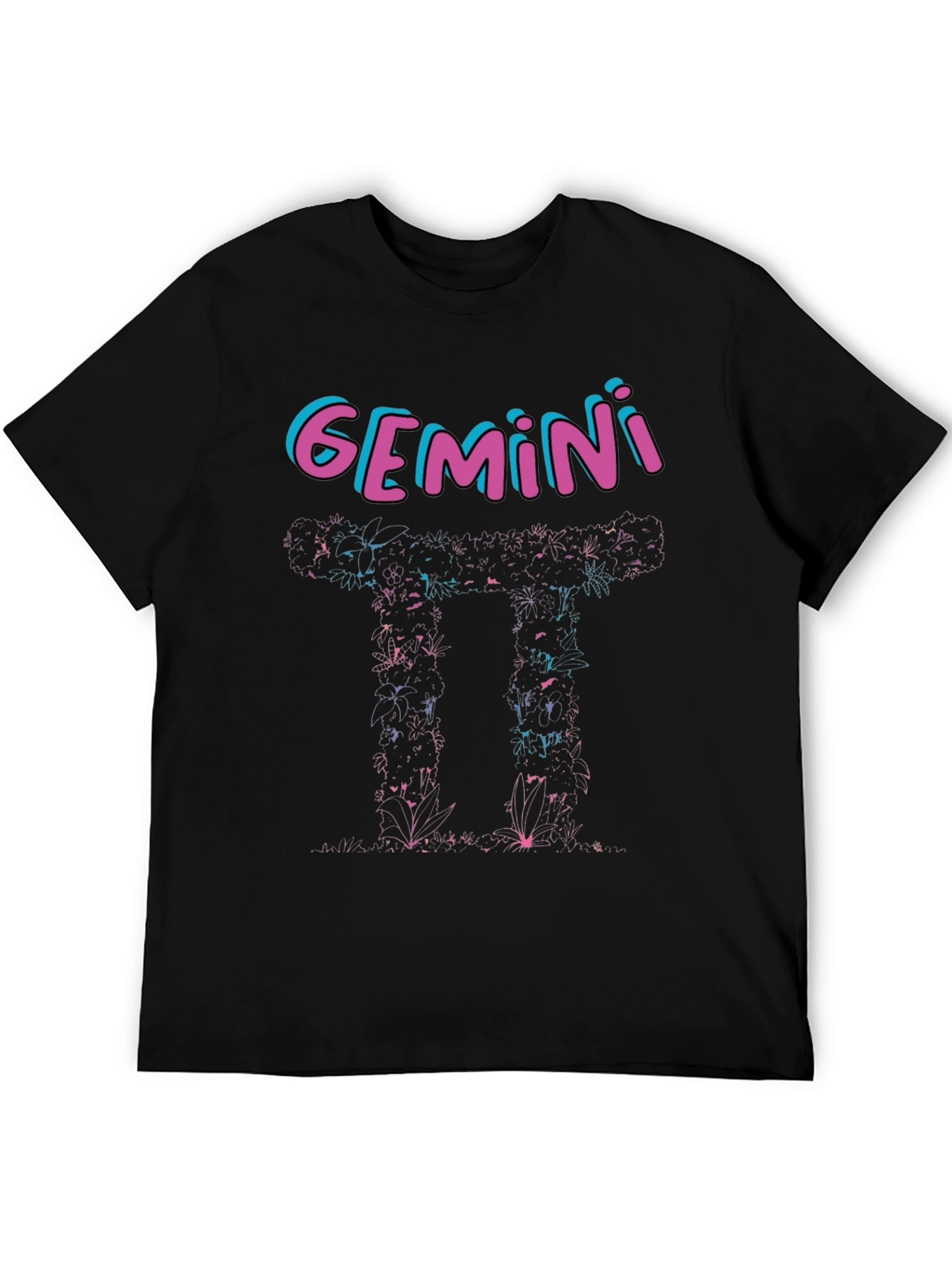 Gemini Floral Graphic T-Shirt - Zodiac Style