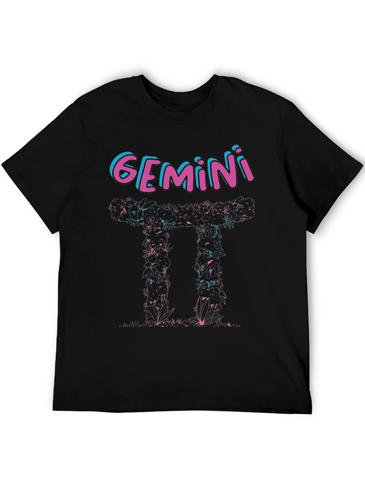Gemini Floral Graphic T-Shirt - Zodiac Style