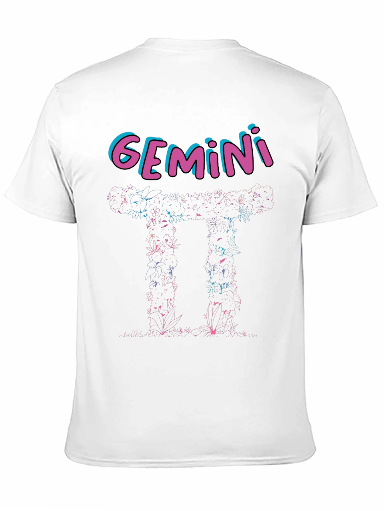Gemini Floral Graphic T-Shirt - Zodiac Style