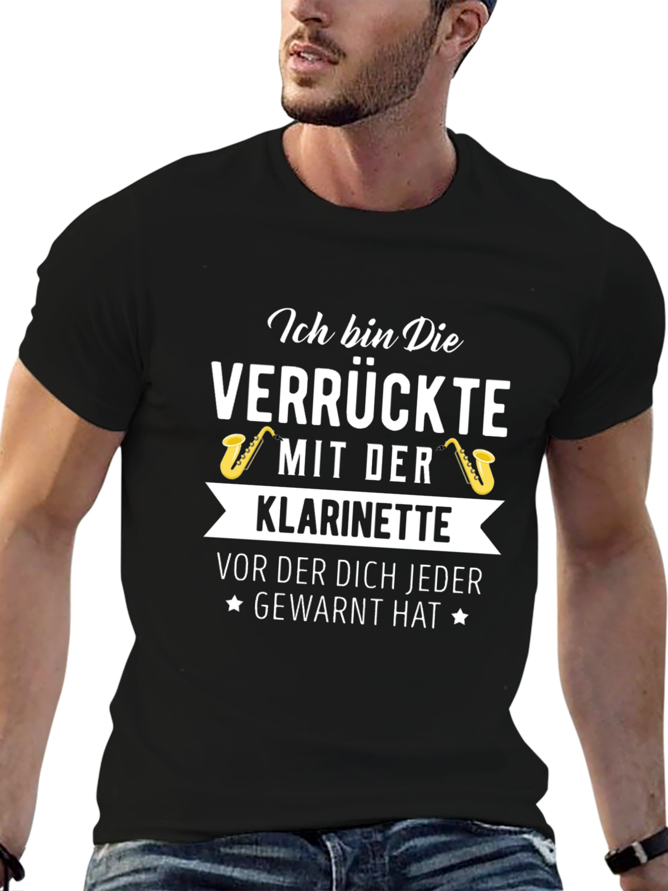 Crazy Clarinet Player T-Shirt - German Text
