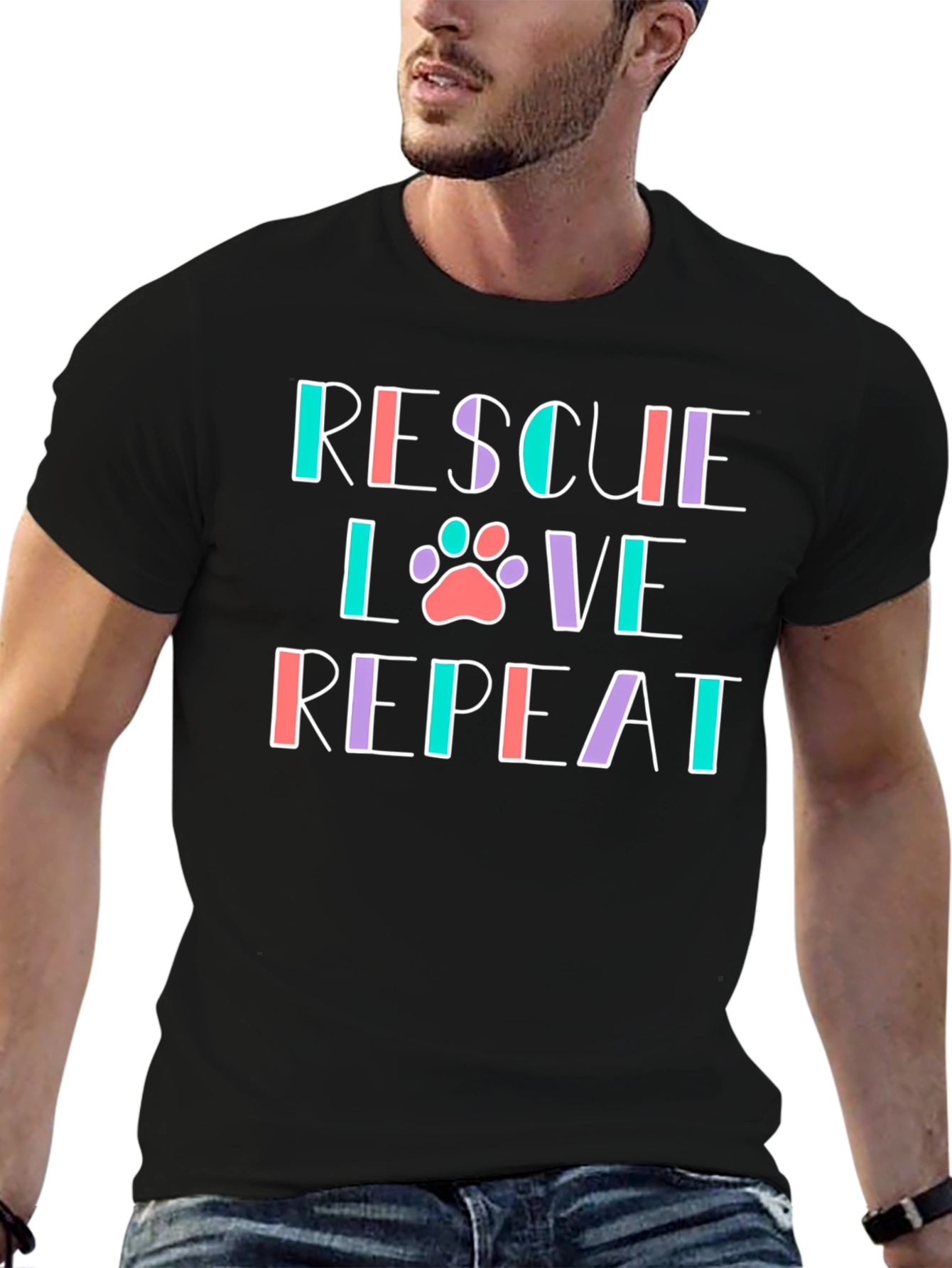 Rescue Love Repeat Graphic T-Shirt