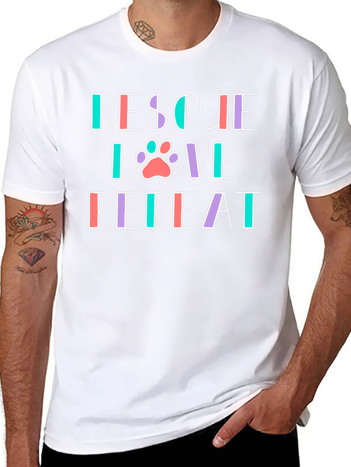 Rescue Love Repeat Graphic T-Shirt
