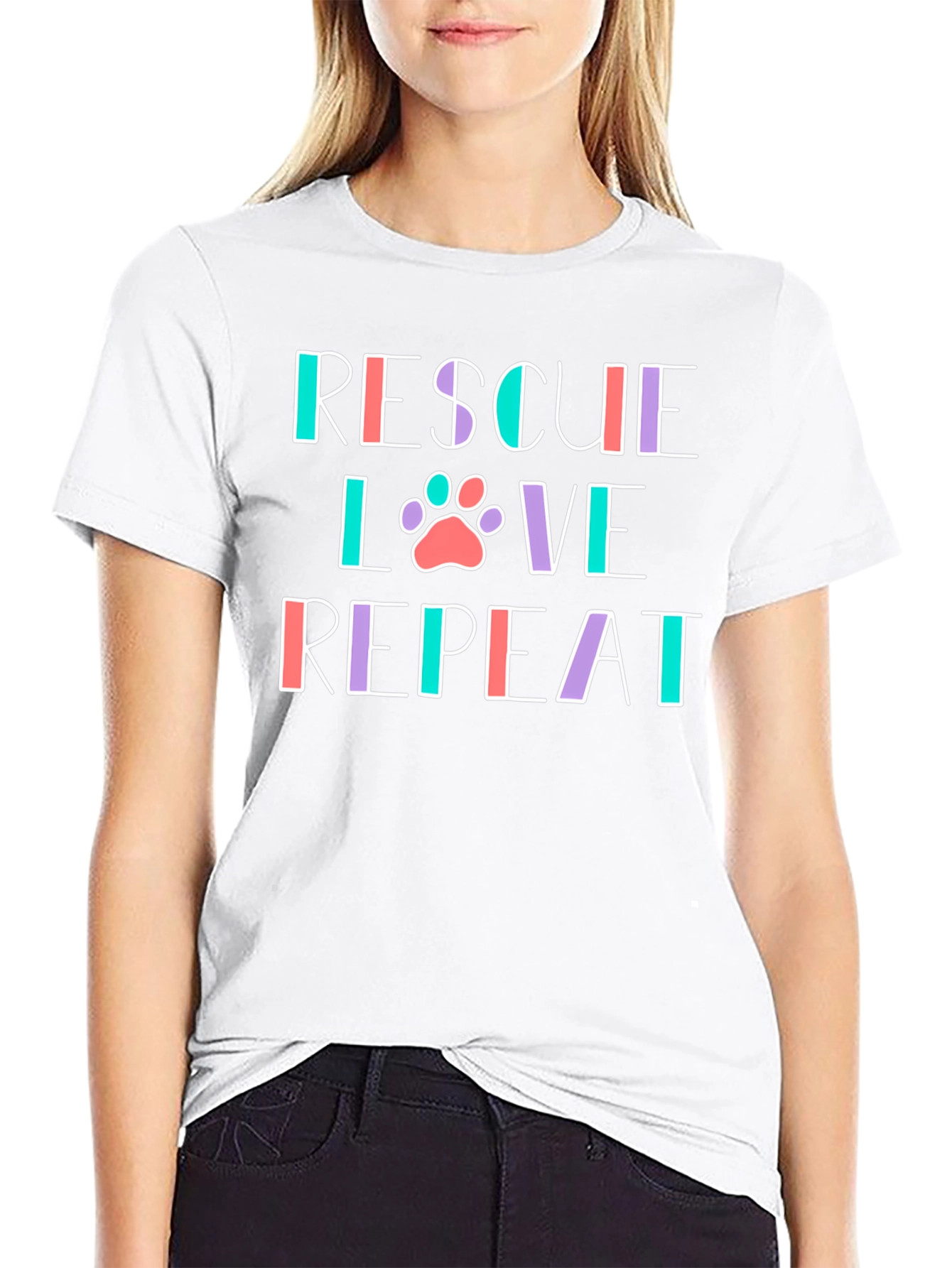 Rescue Love Repeat Graphic T-Shirt