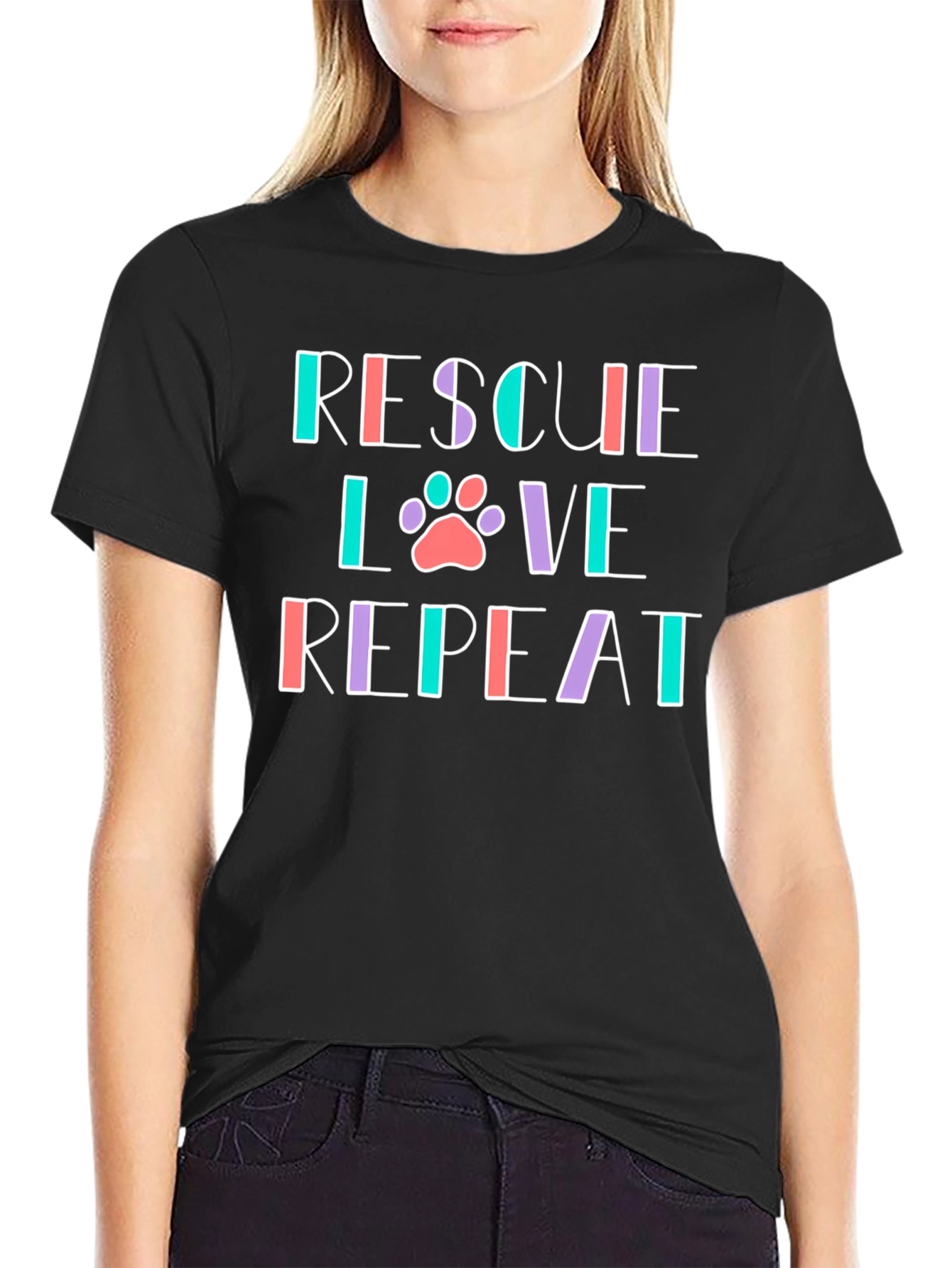 Rescue Love Repeat Graphic T-Shirt