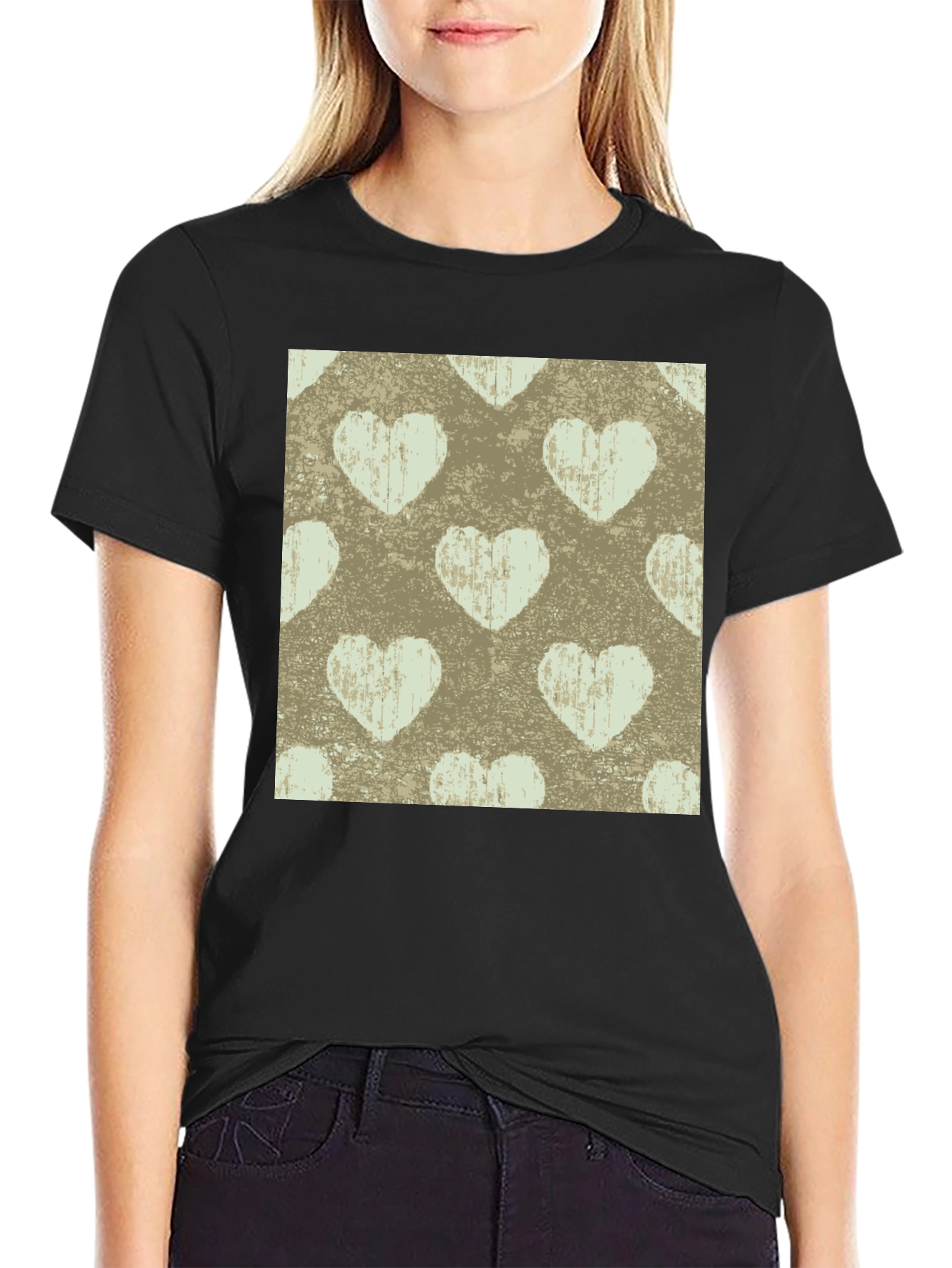 Heart Pattern Tee - Stylish & Comfortable
