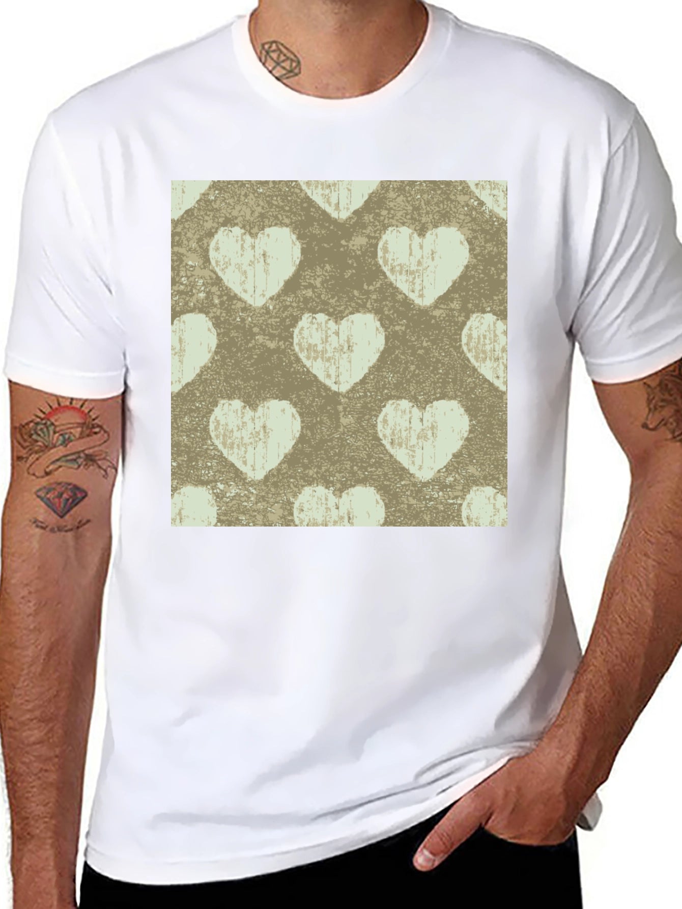 Heart Pattern Tee - Stylish & Comfortable