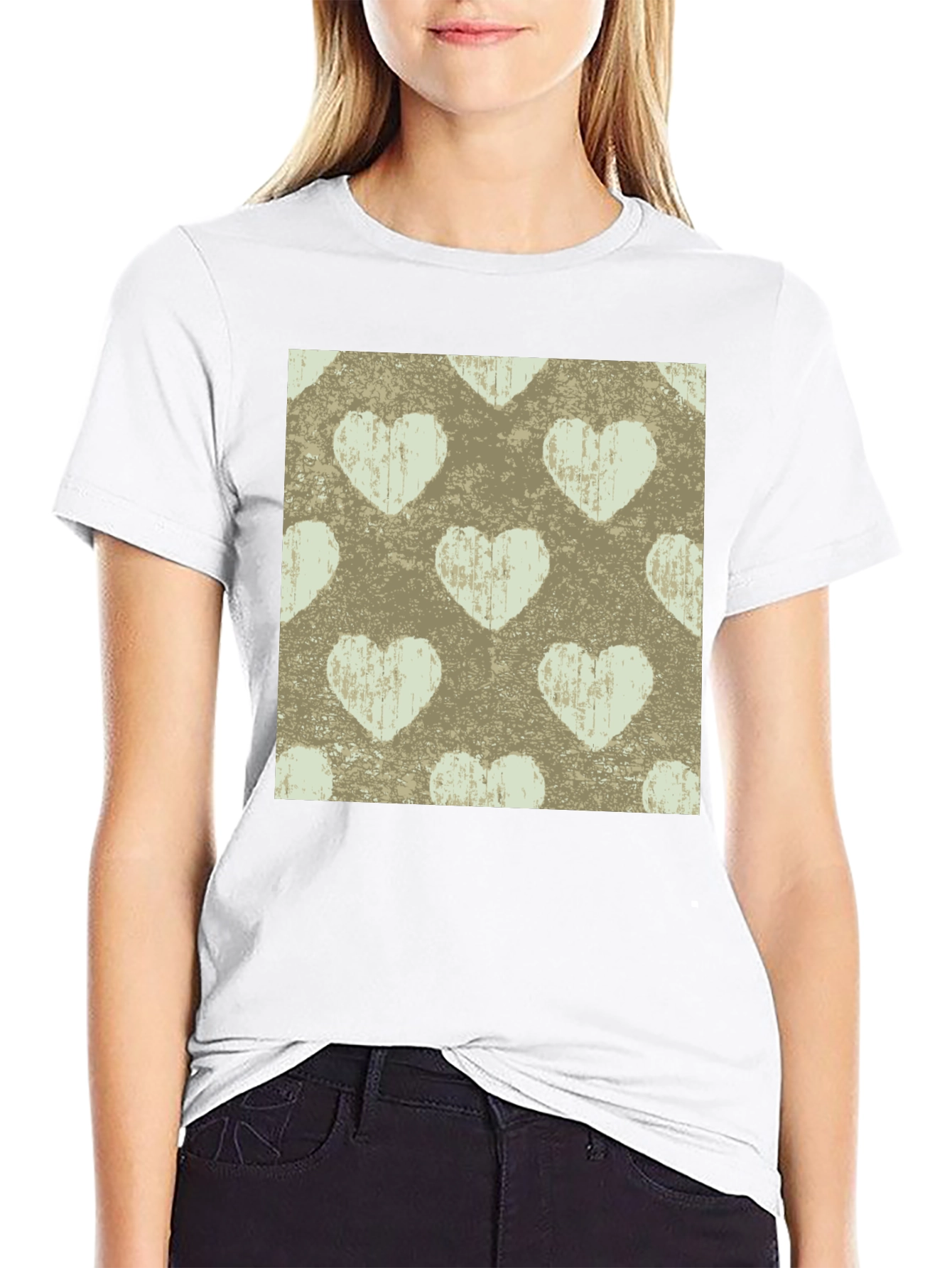 Heart Pattern Tee - Stylish & Comfortable