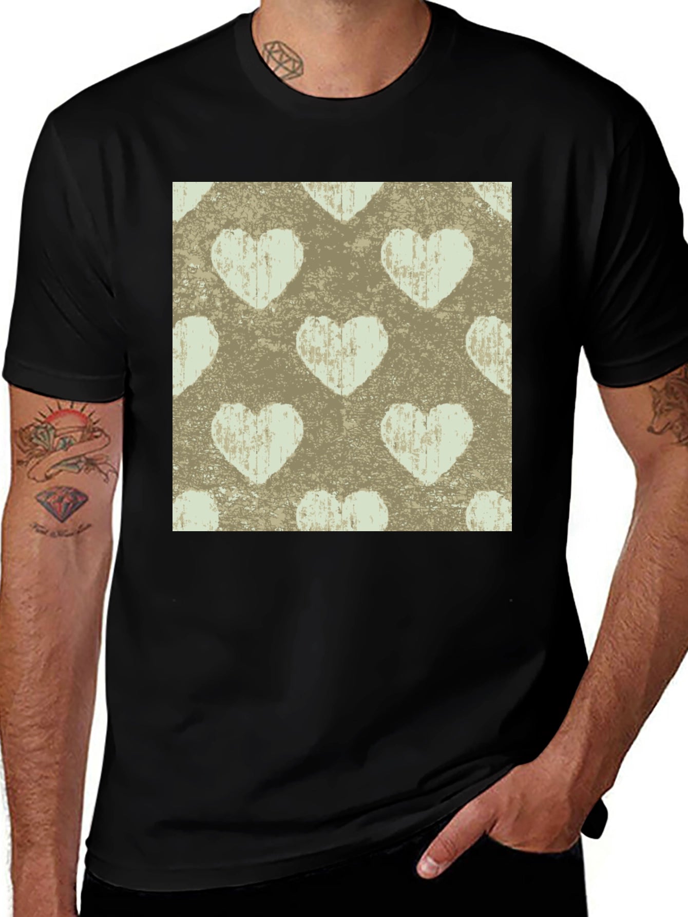 Heart Pattern Tee - Stylish & Comfortable
