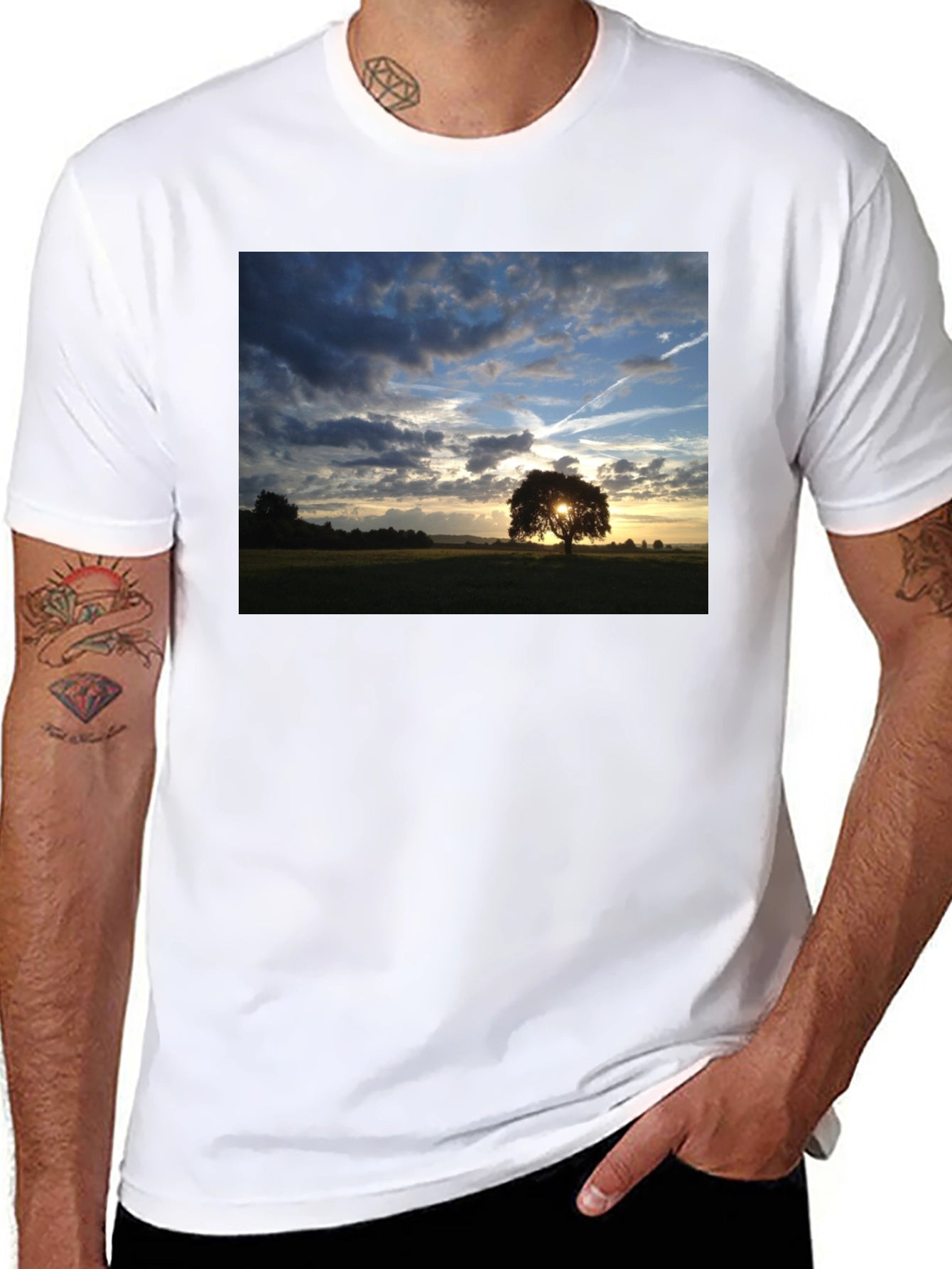 Sunset Tree Graphic Tee - Nature Lovers T-Shirt