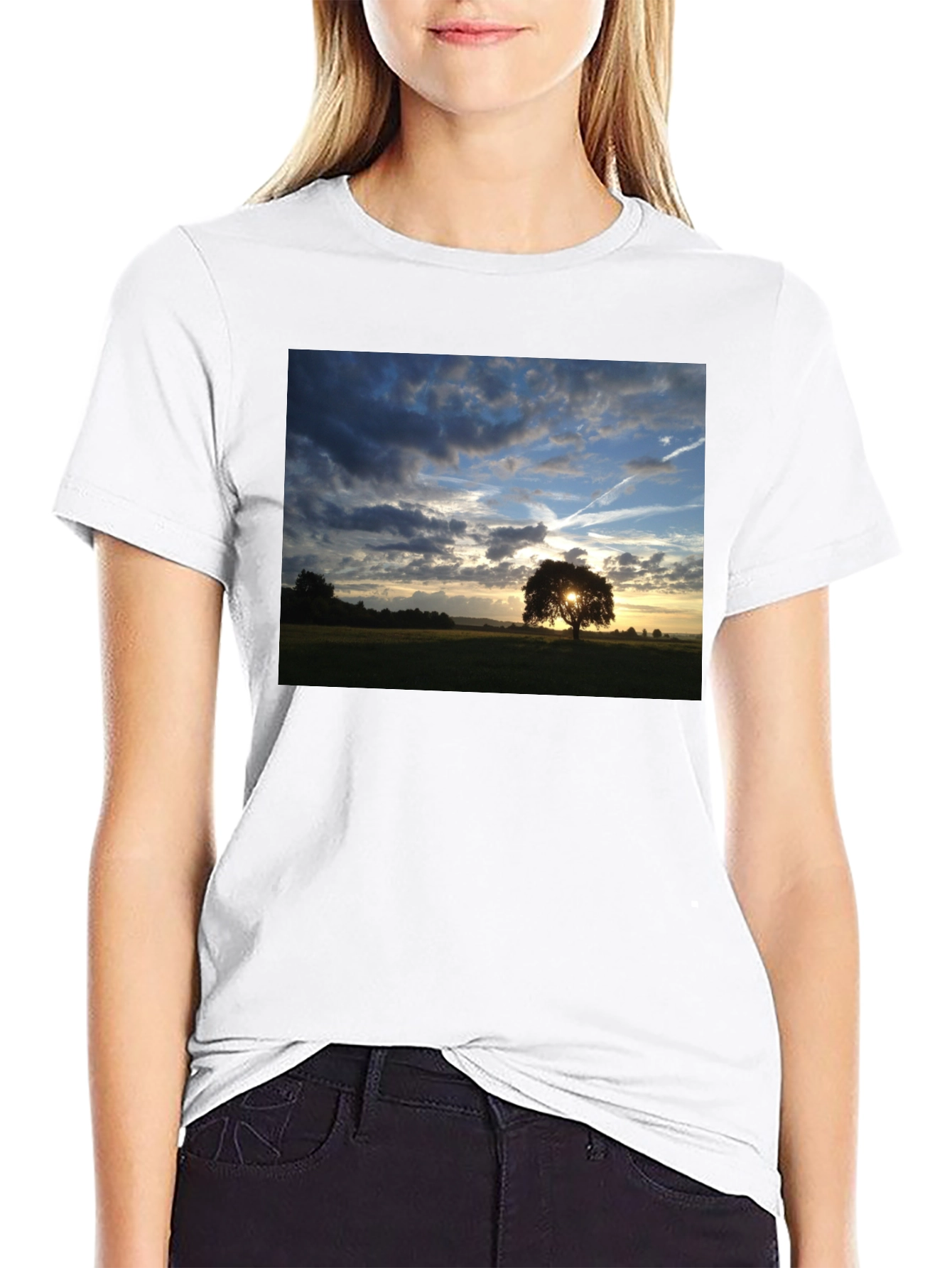 Sunset Tree Graphic Tee - Nature Lovers T-Shirt