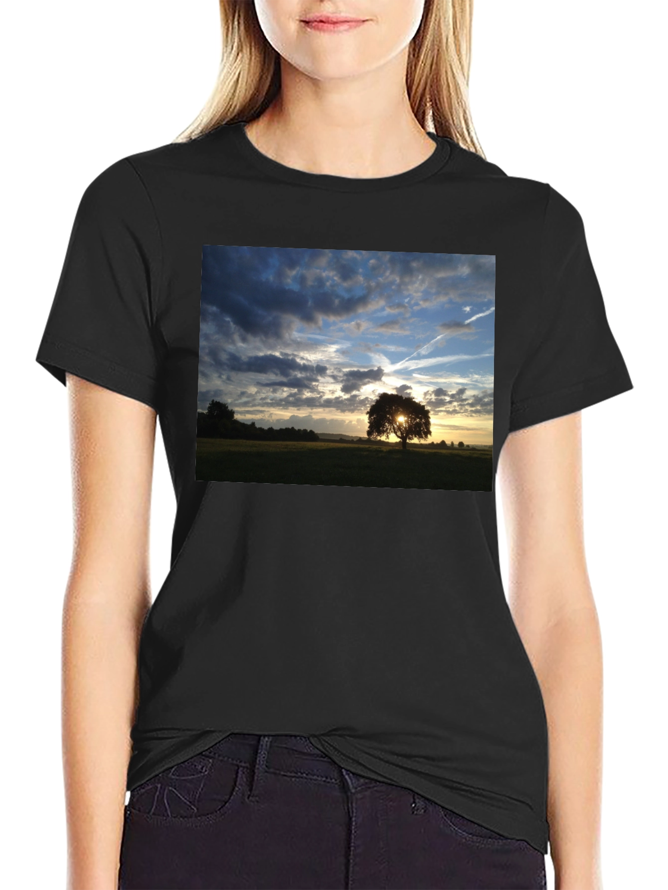 Sunset Tree Graphic Tee - Nature Lovers T-Shirt