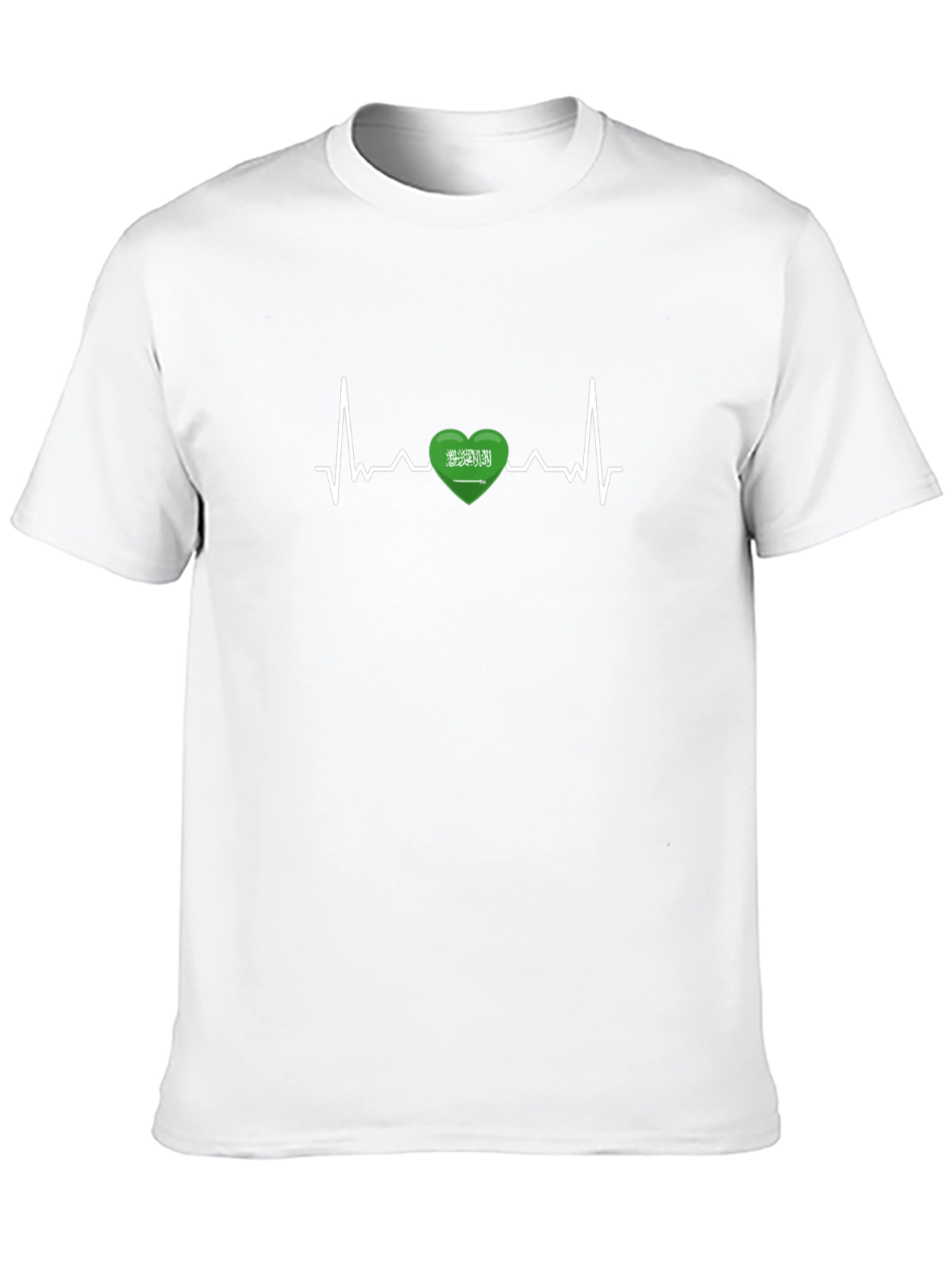 Saudi Arabia Heartbeat Flag T-Shirt - Black