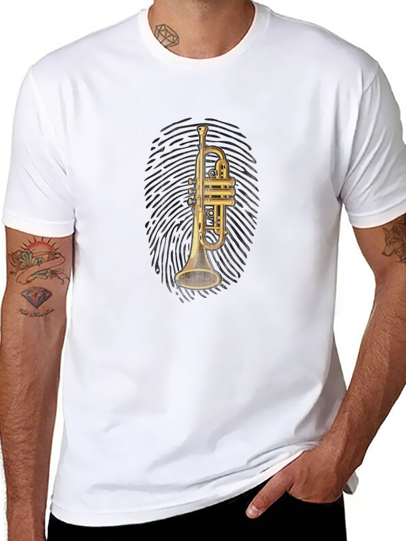 Trumpet Fingerprint Graphic Tee