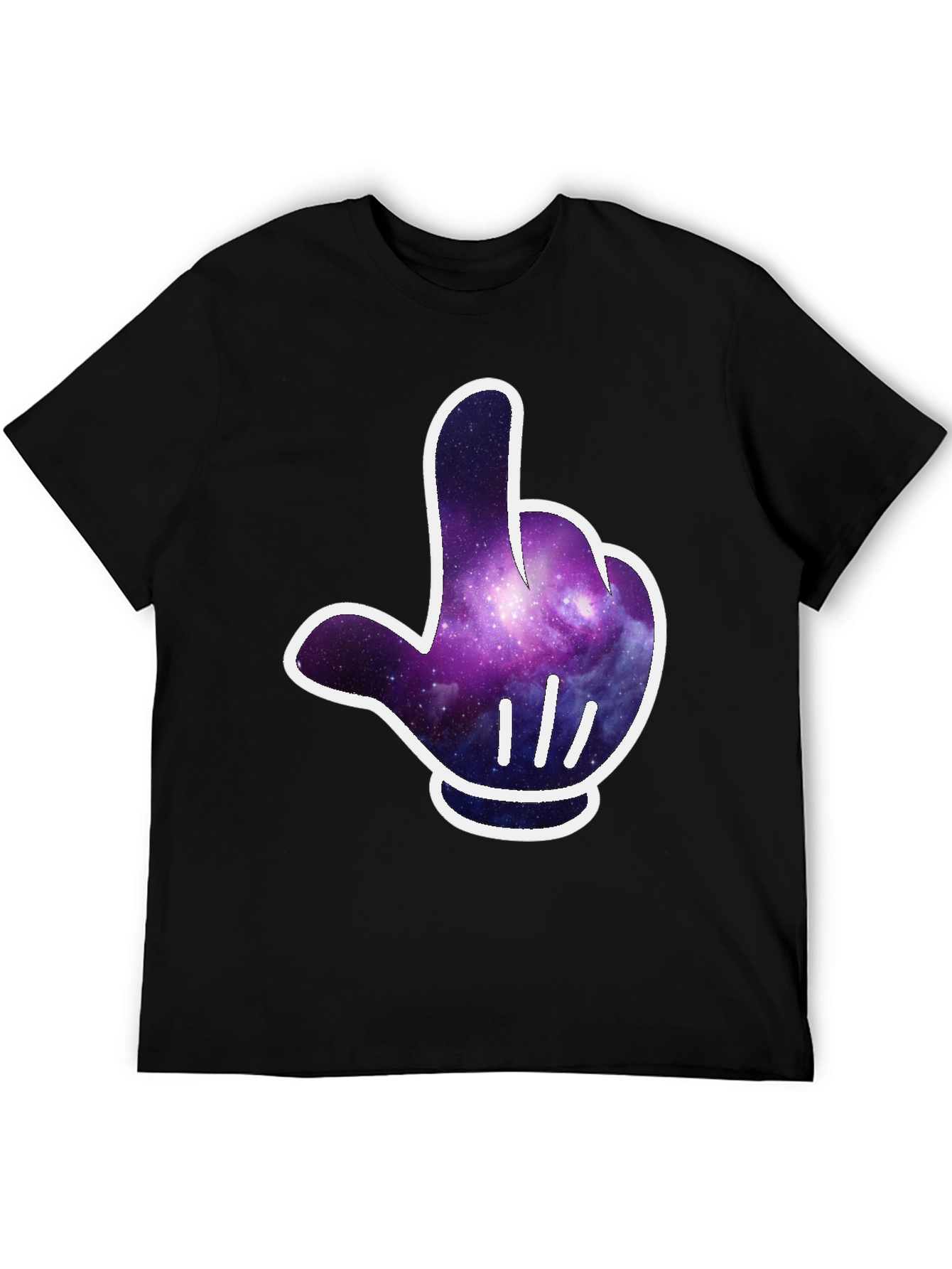 Galaxy Glove Graphic Tee - Cool Cosmic Style