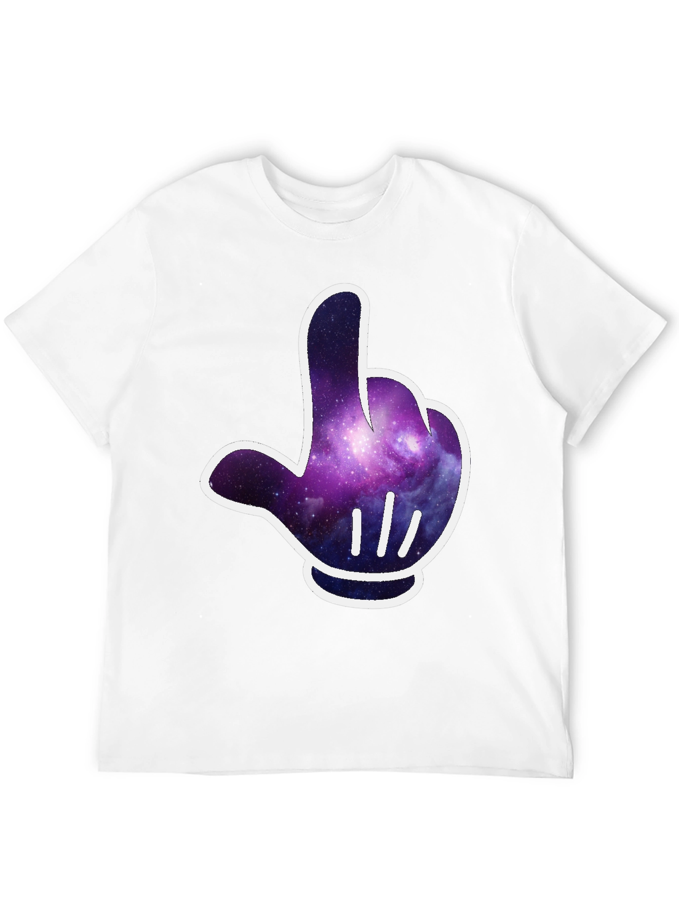 Galaxy Glove Graphic Tee - Cool Cosmic Style