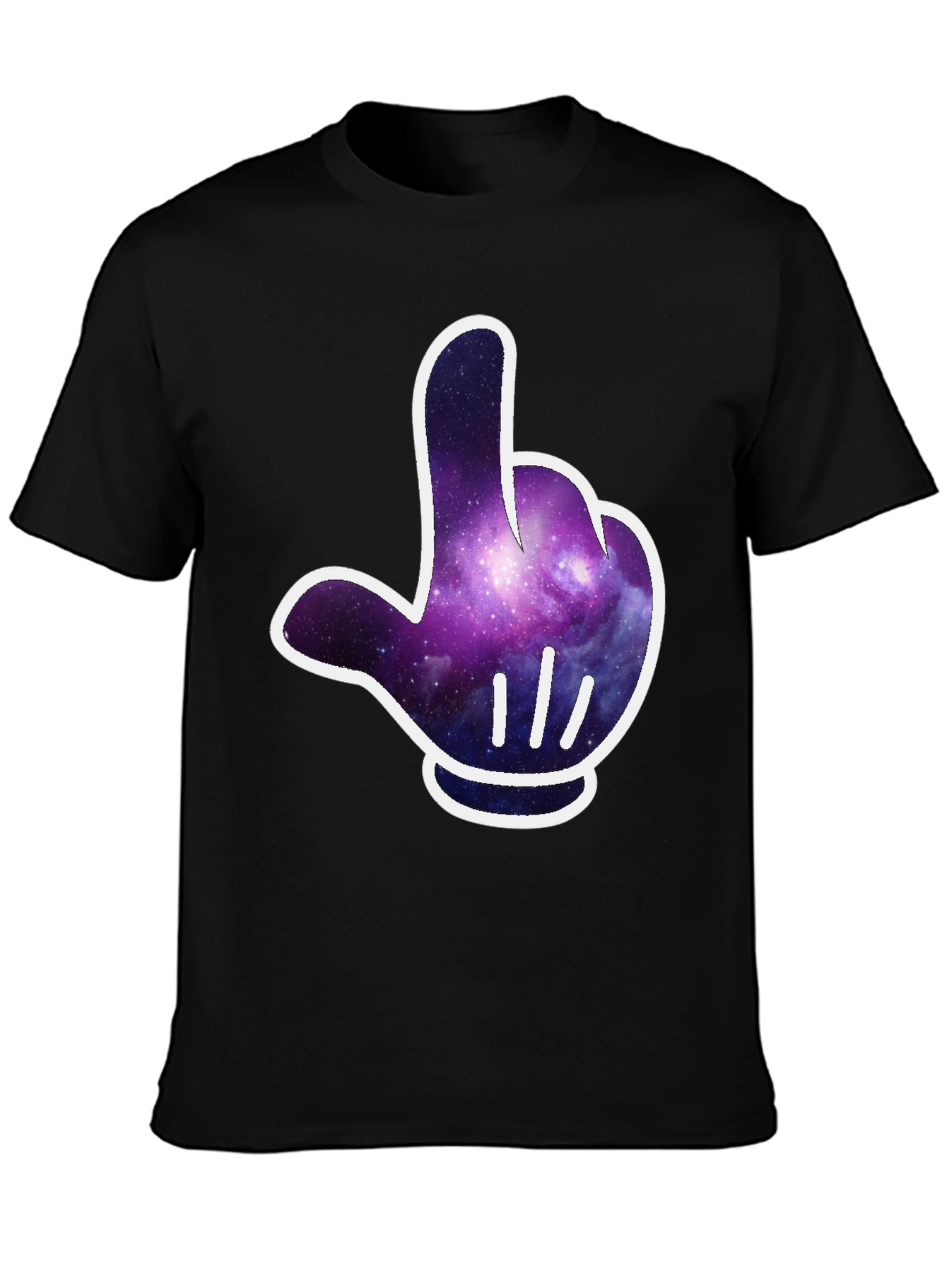 Galaxy Glove Graphic Tee - Cool Cosmic Style