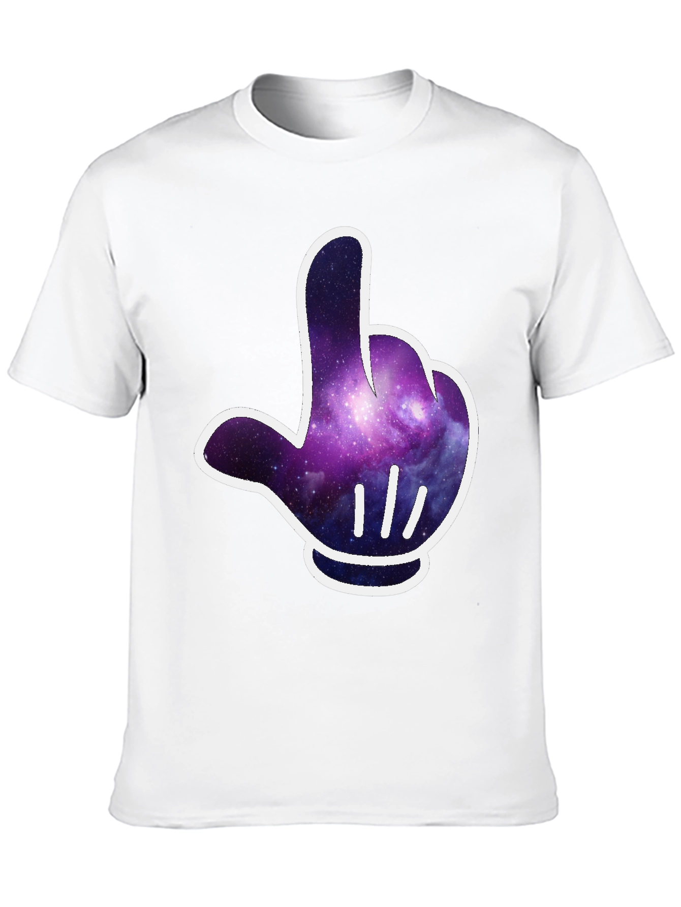 Galaxy Glove Graphic Tee - Cool Cosmic Style