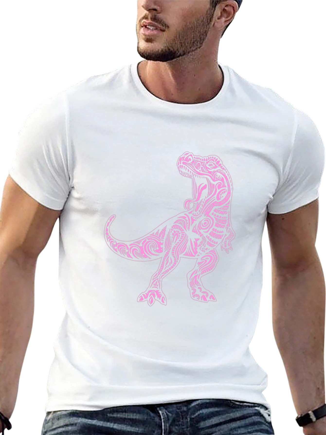 Dinosaur Graphic Tee - Black Cotton Blend