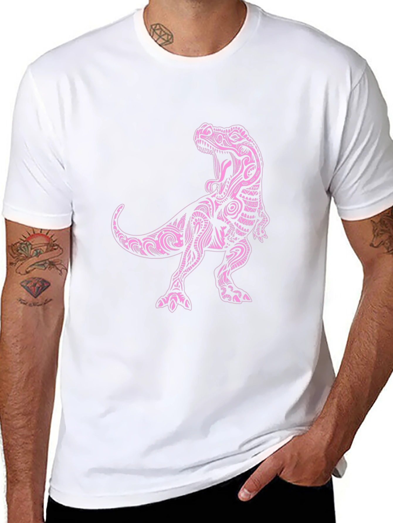Dinosaur Graphic Tee - Black Cotton Blend