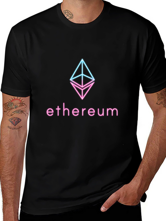 Ethereum Crypto Logo T-Shirt - Neon Design