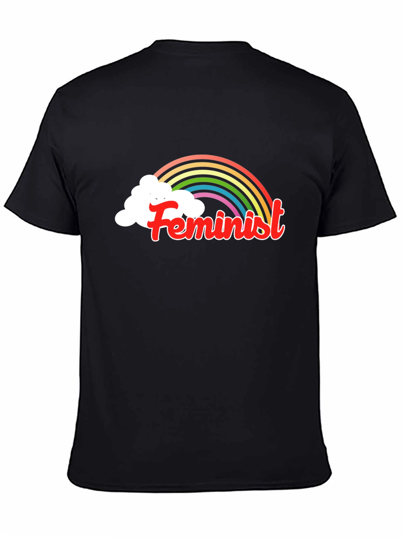 Feminist Rainbow T-Shirt - Black