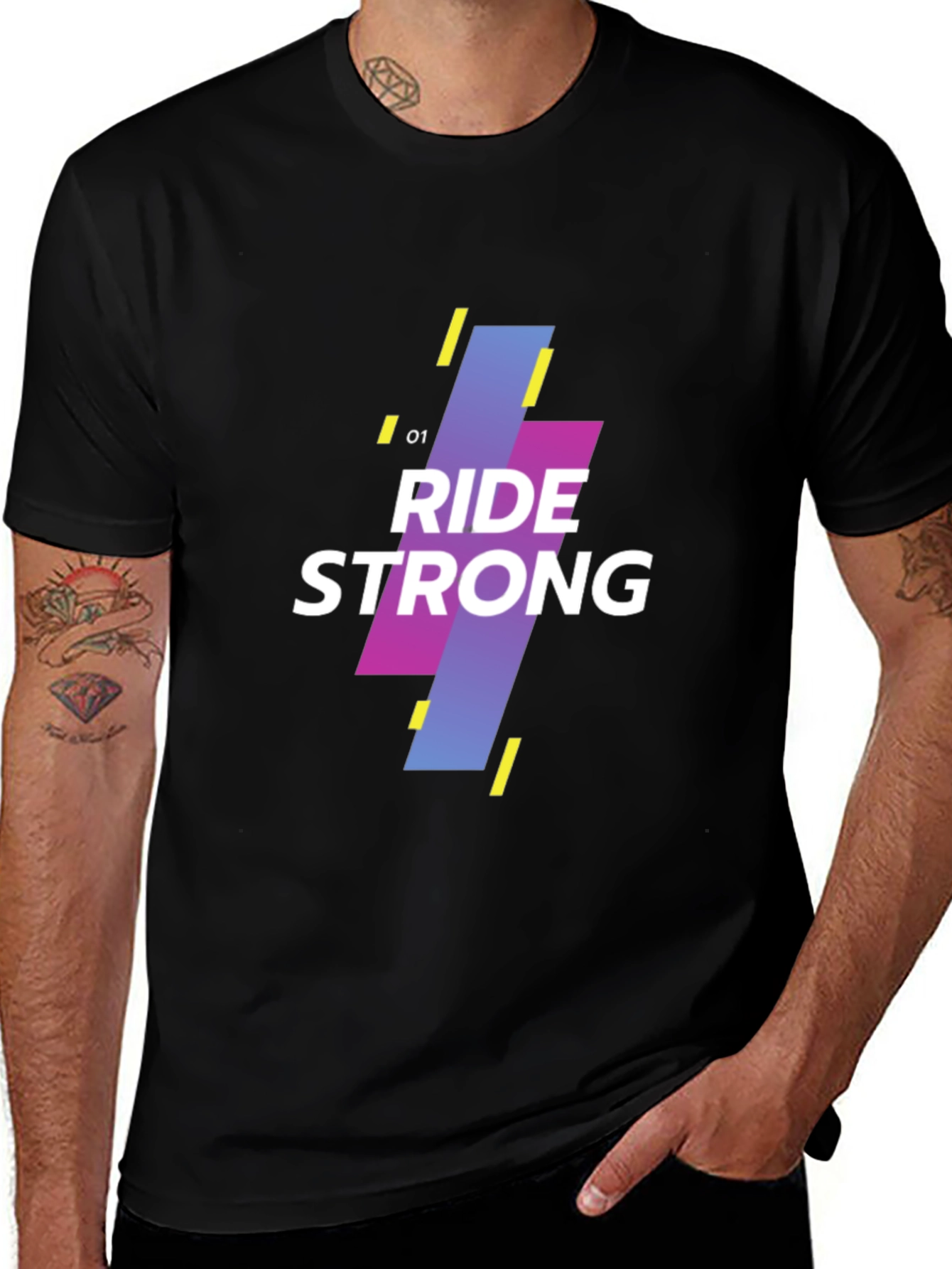 Ride Strong Graphic Tee - Black Cotton Blend