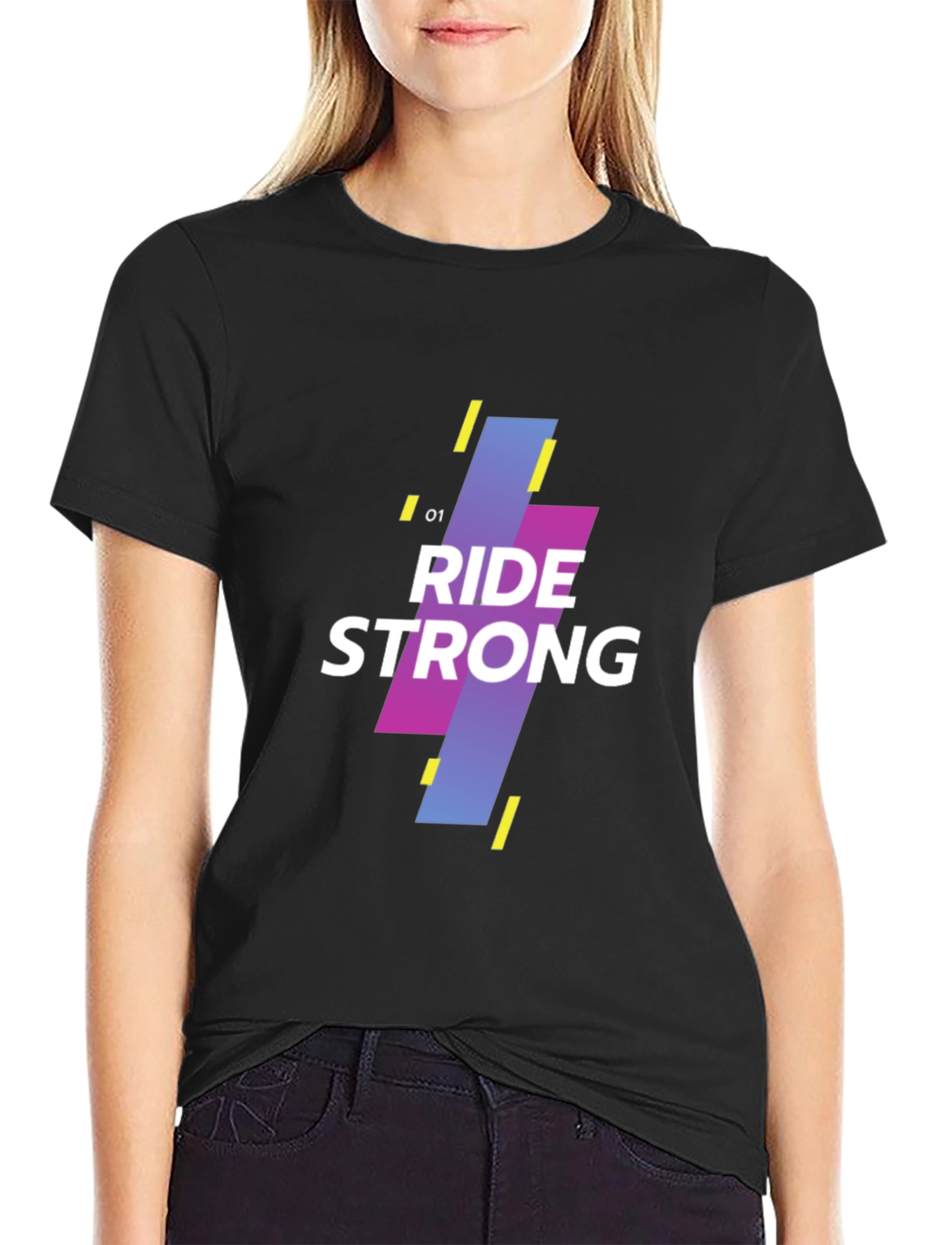Ride Strong Graphic Tee - Black Cotton Blend