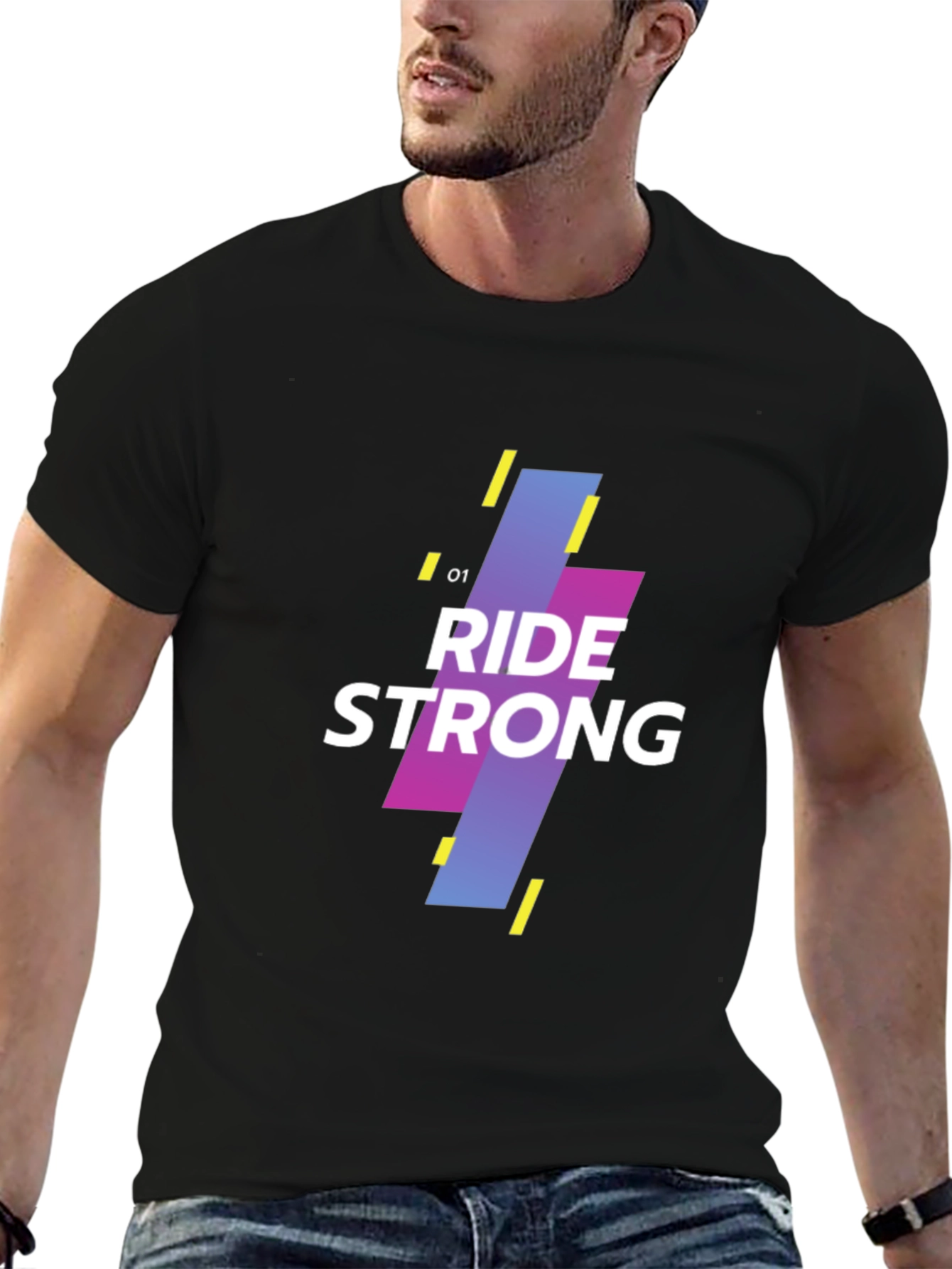 Ride Strong Graphic Tee - Black Cotton Blend