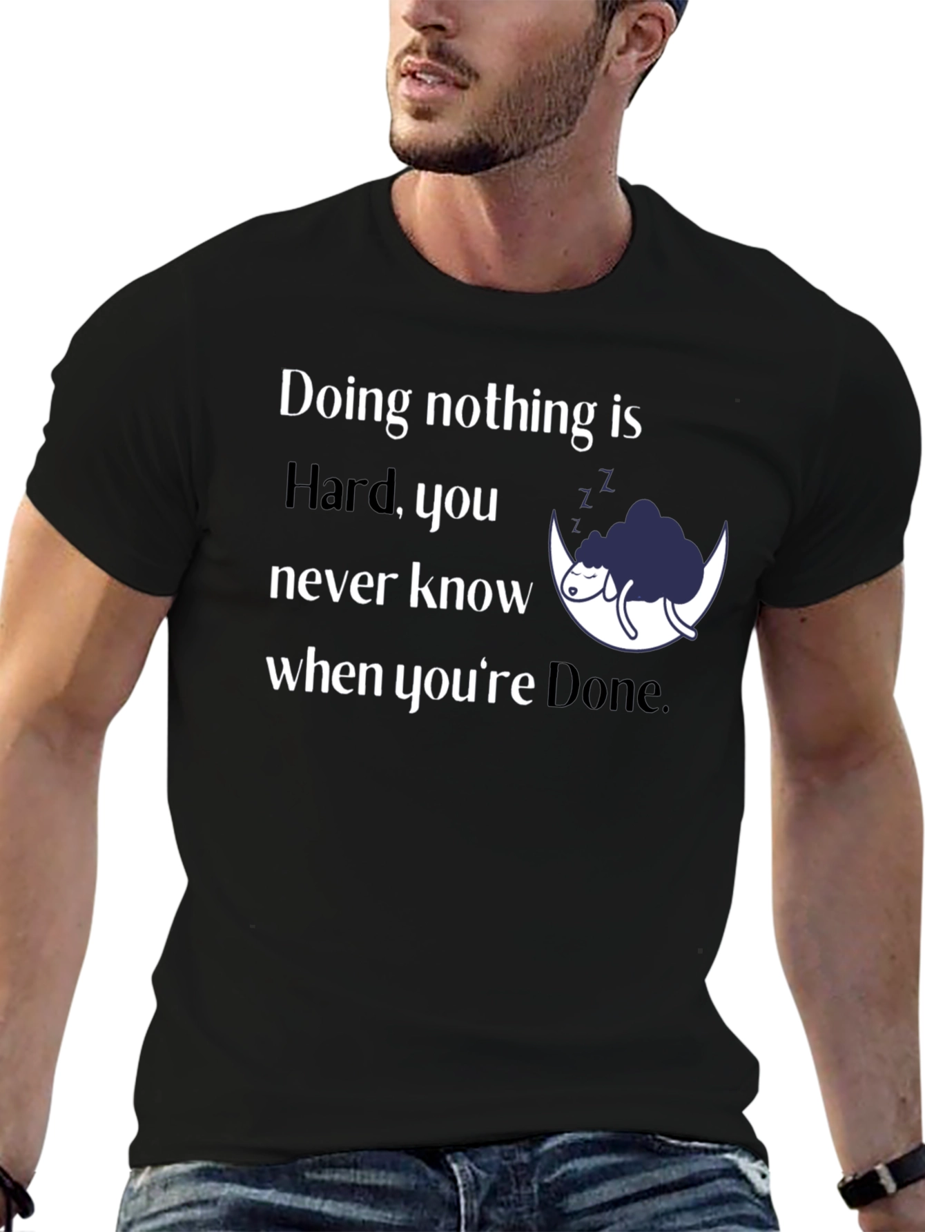 Funny Doing Nothing is Hard Graphic Tee