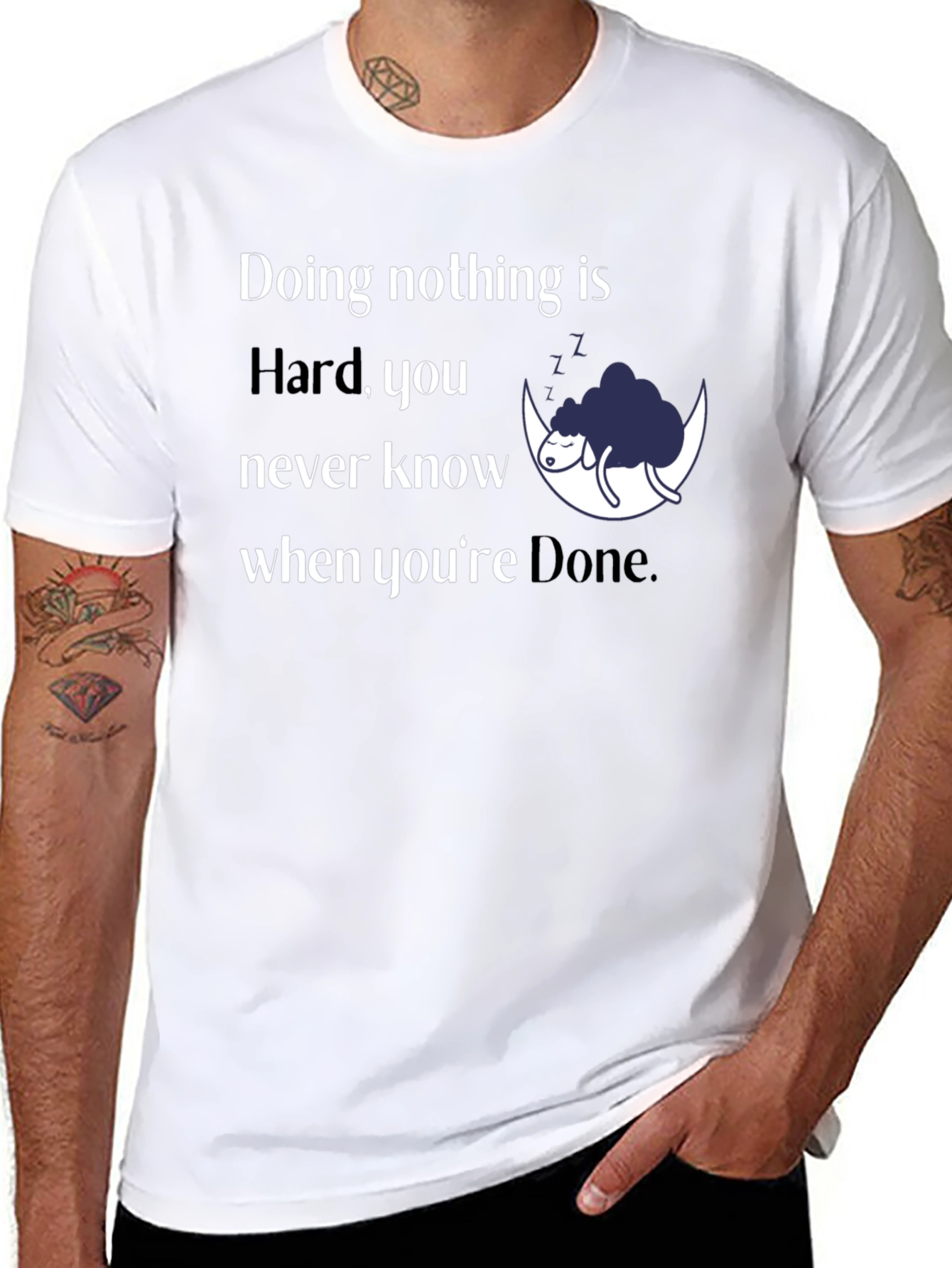Funny Doing Nothing is Hard Graphic Tee