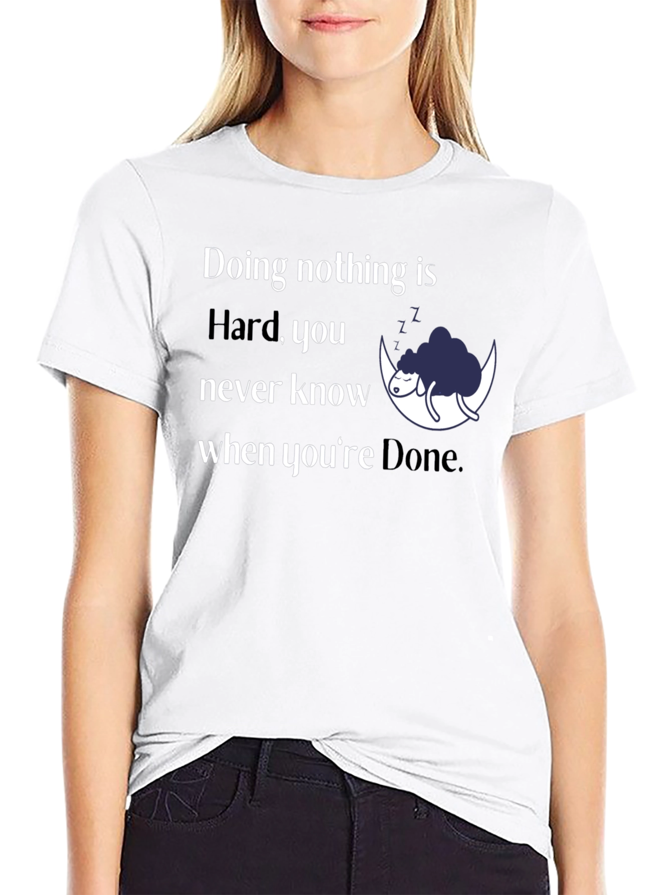 Funny Doing Nothing is Hard Graphic Tee