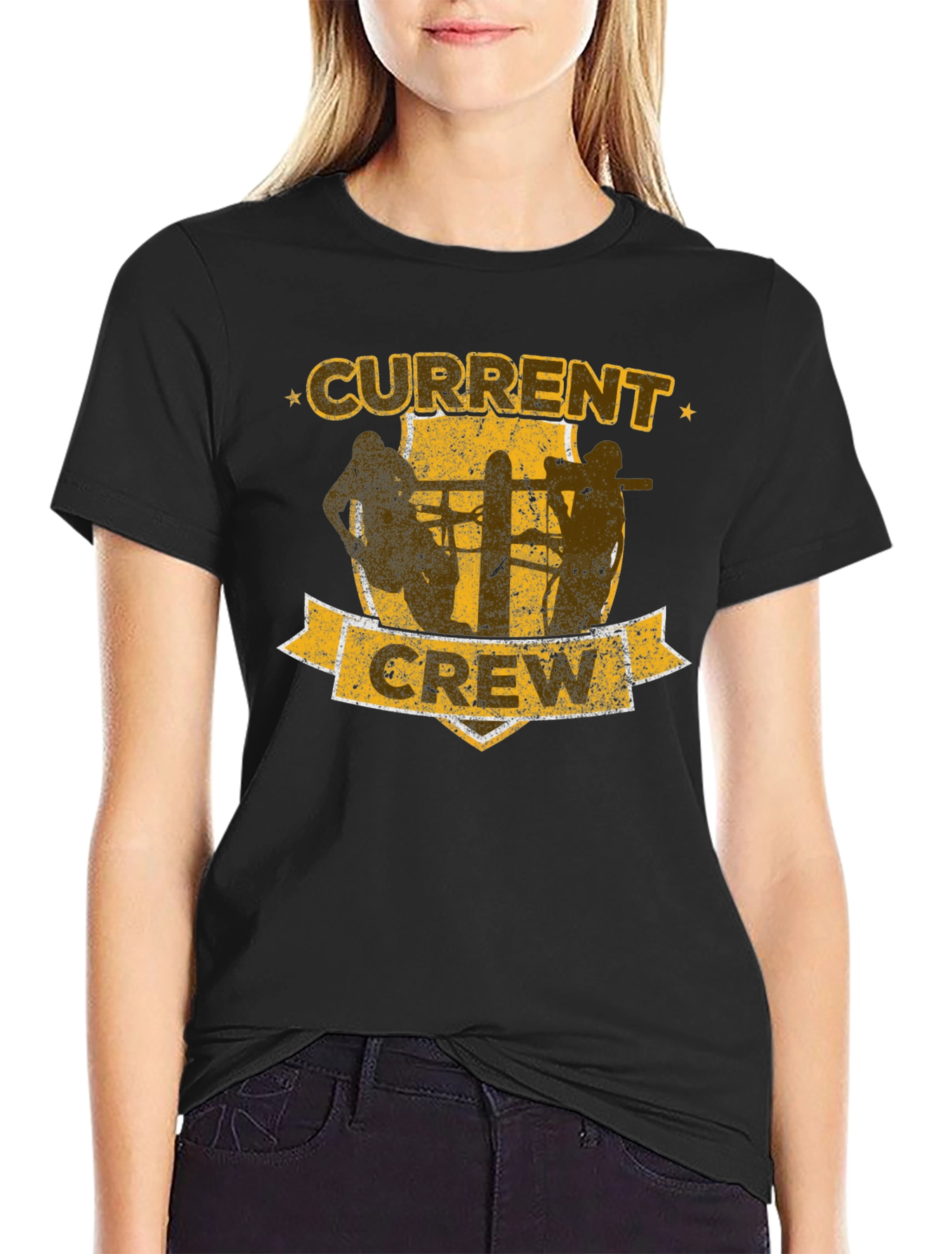 Current Crew Black Graphic T-Shirt